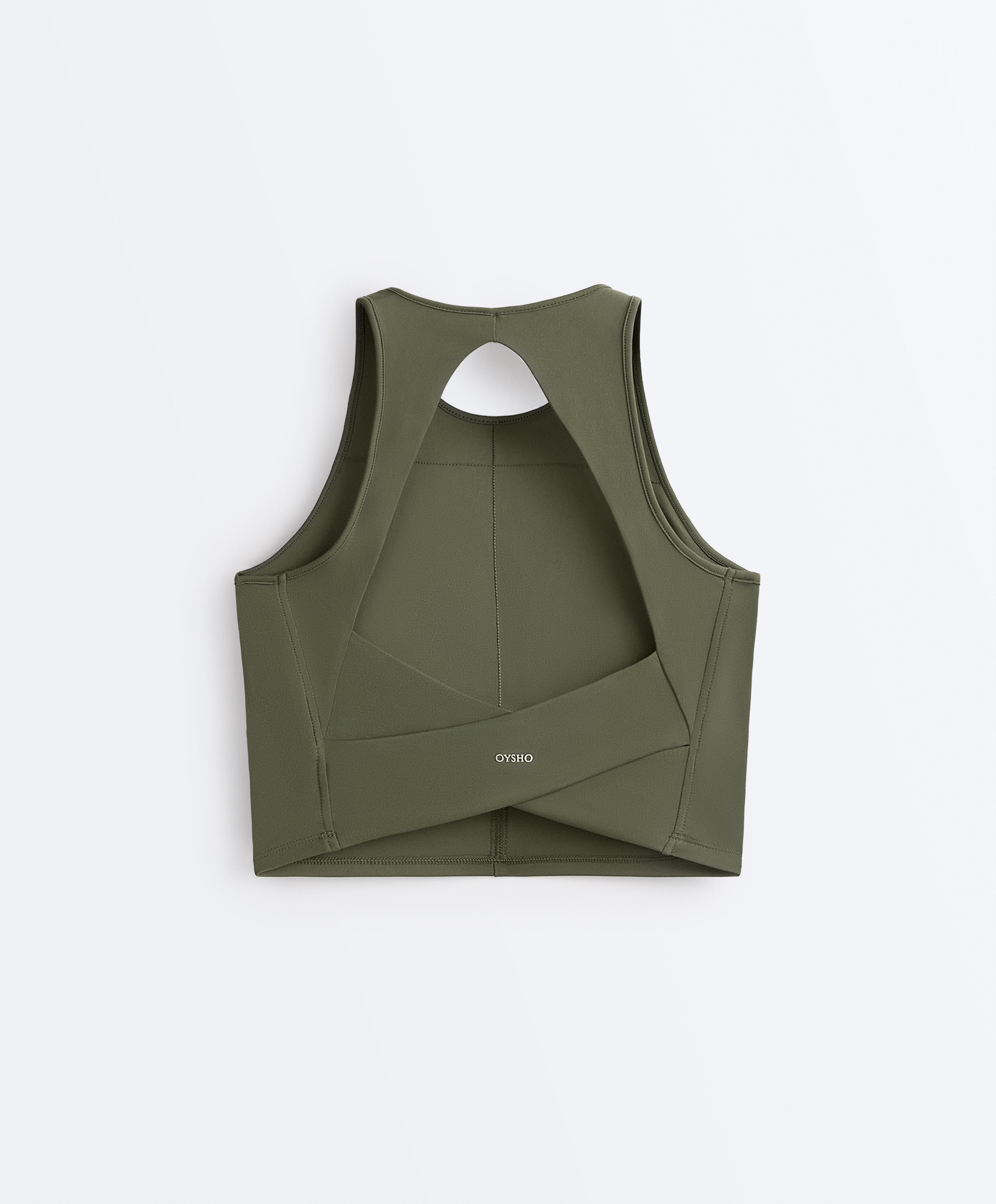 Comfortlux open back halter tank top — DARK GREEN