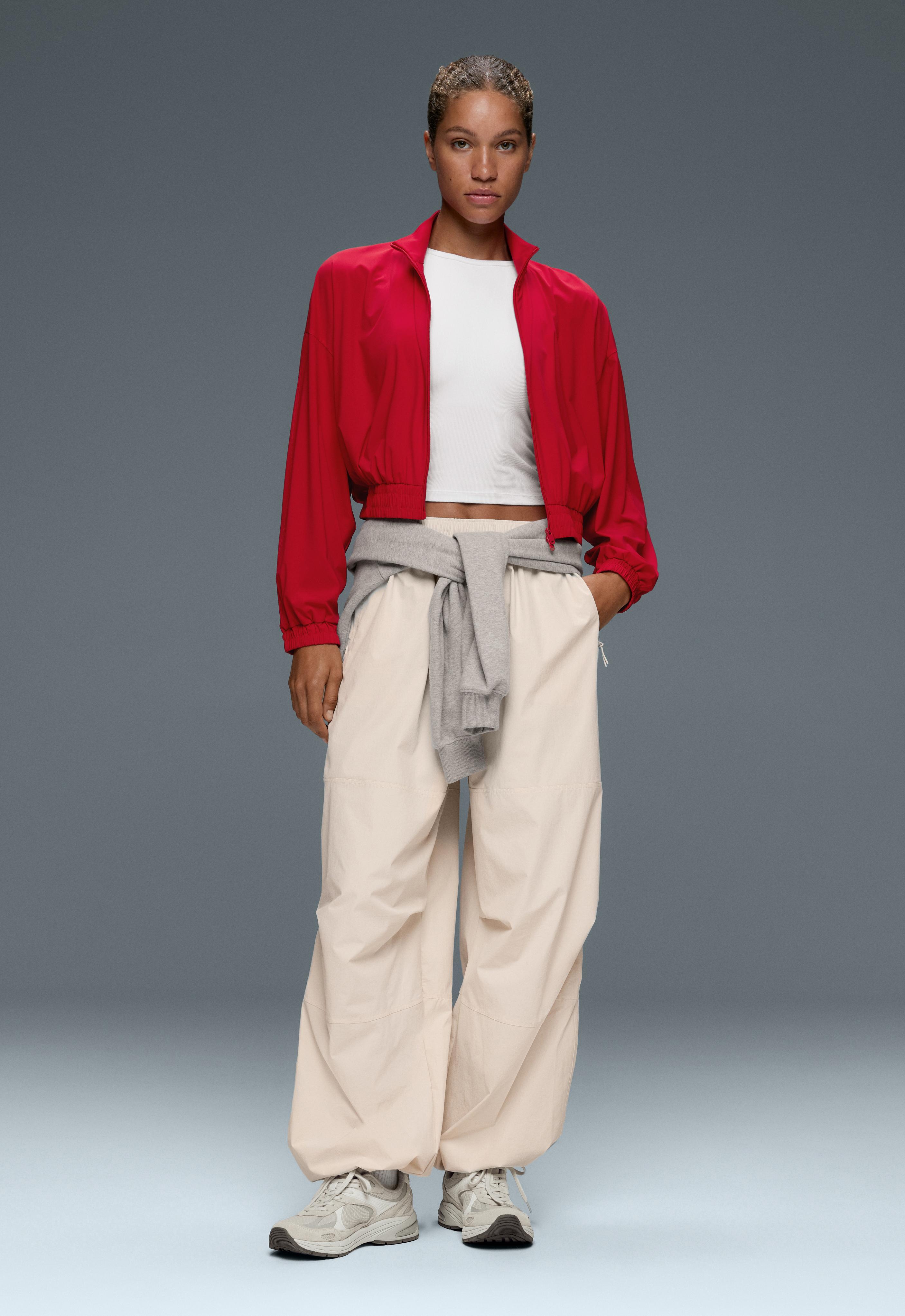 Light Touch boxy technical jacket — BRIGHT RED