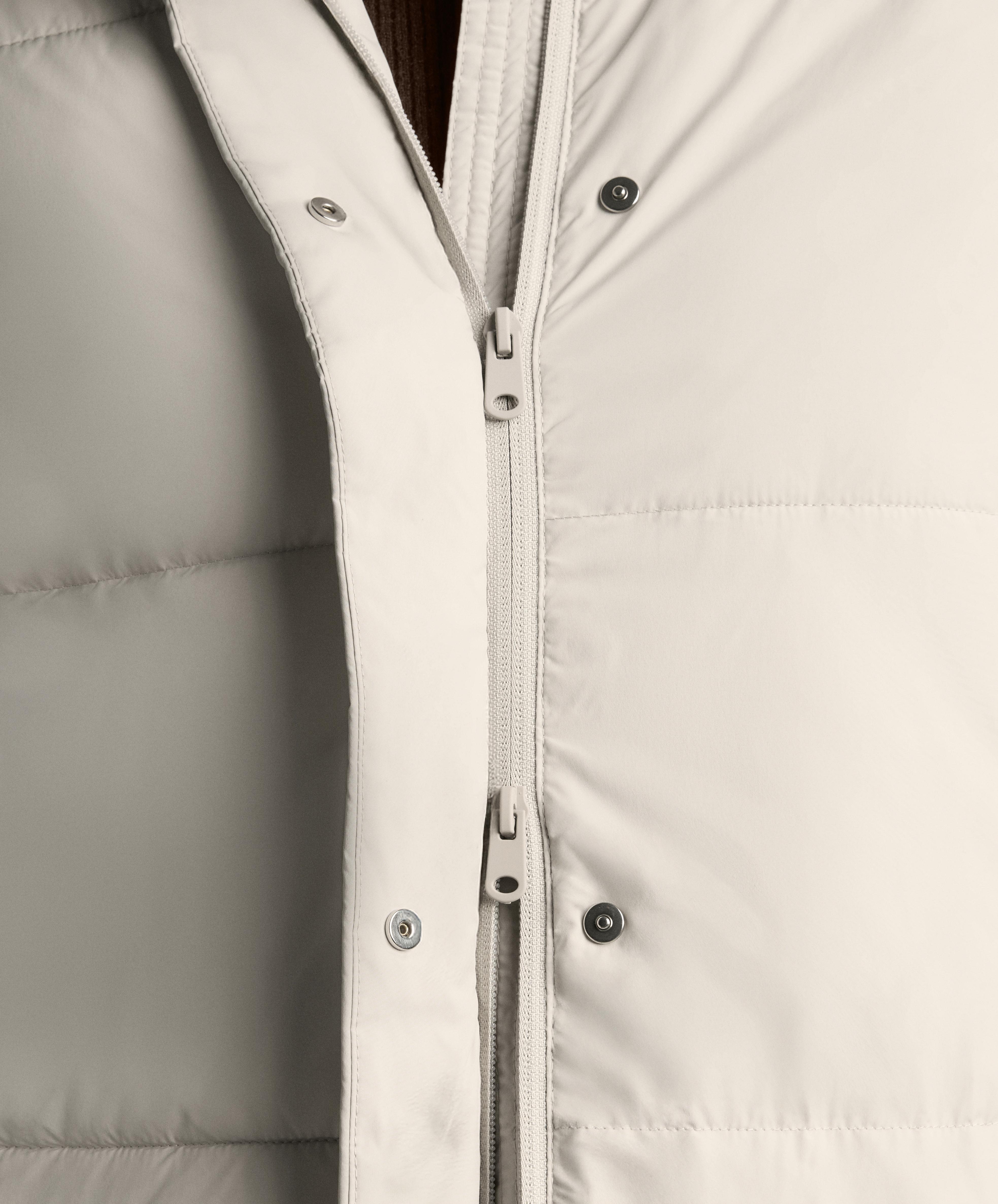Water-repellent Primaloft® padded midi jacket — STONE