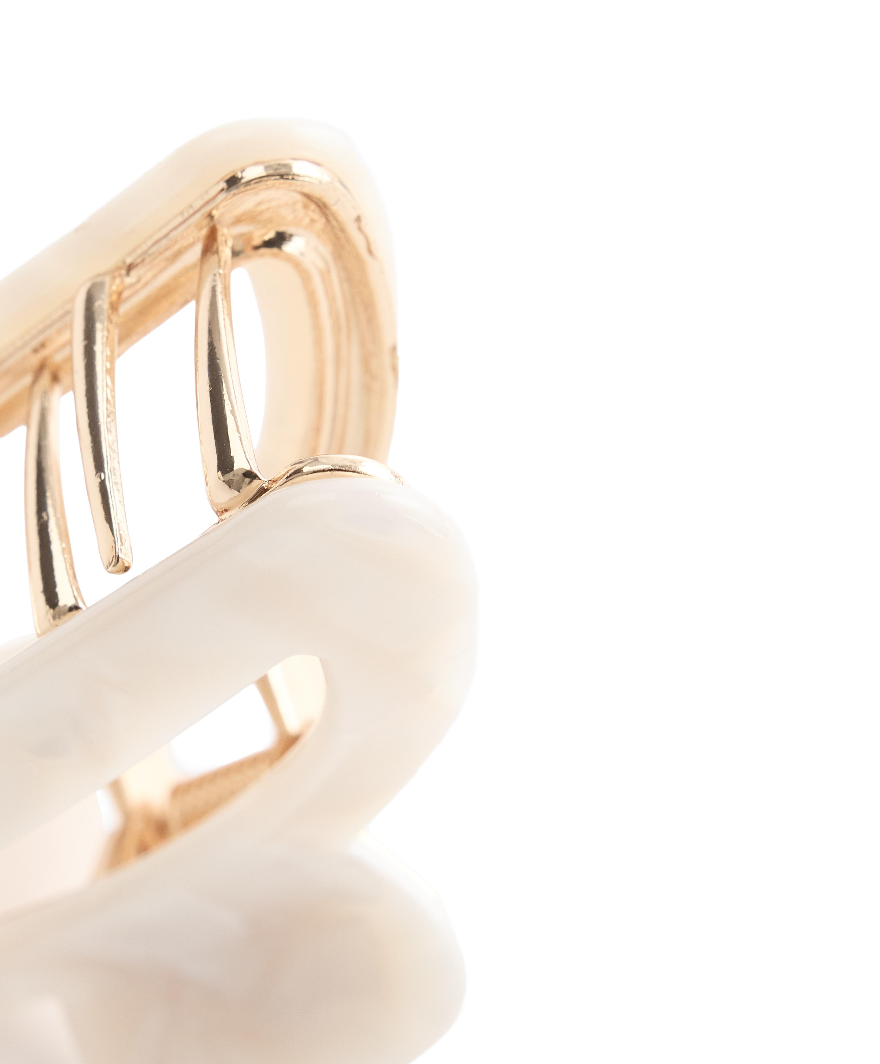 Large metallic acetate hair clip — QUARTZ