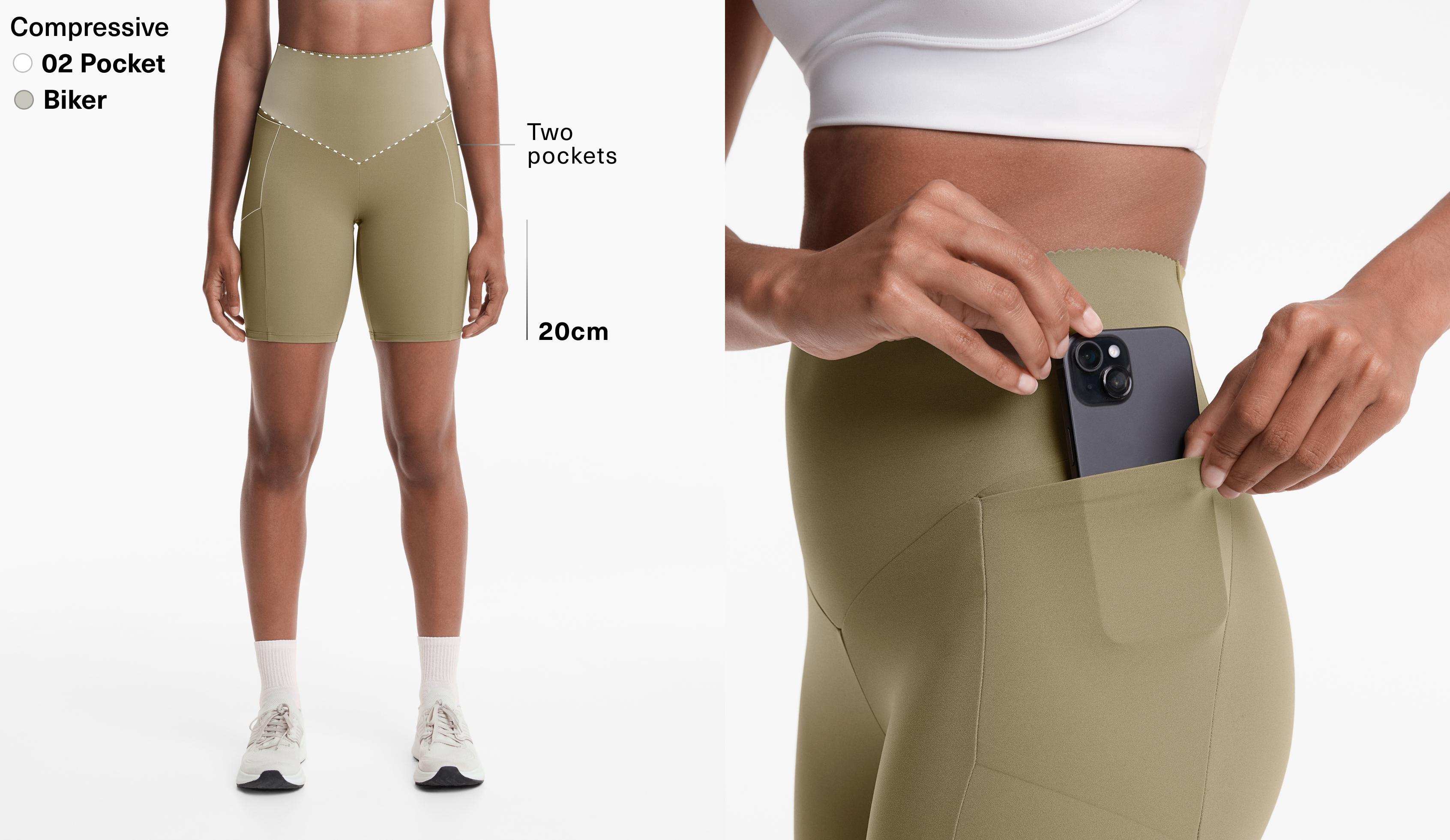 Compressive pocket high rise 20cm cycle leggings
