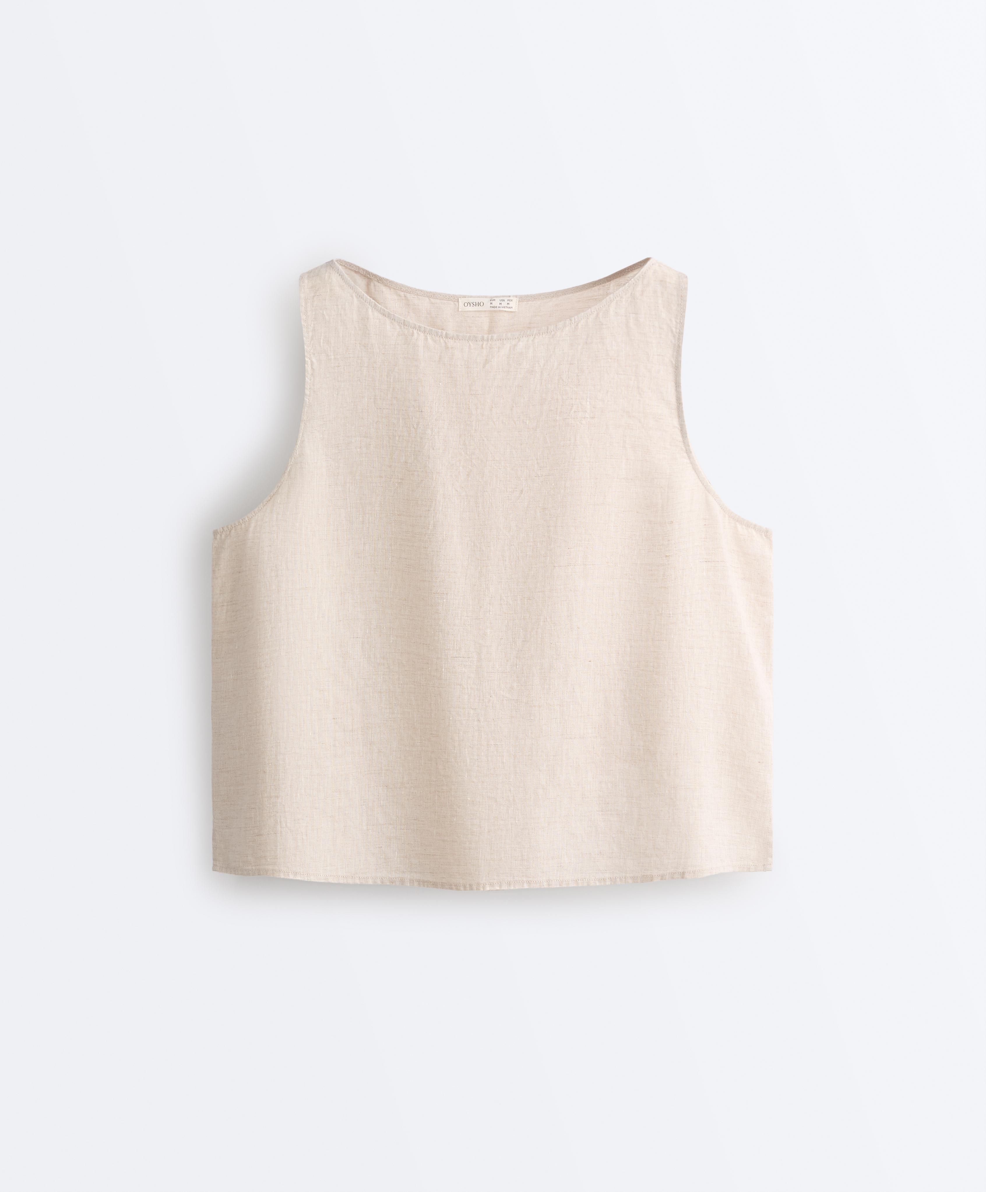 100% linen boxy top