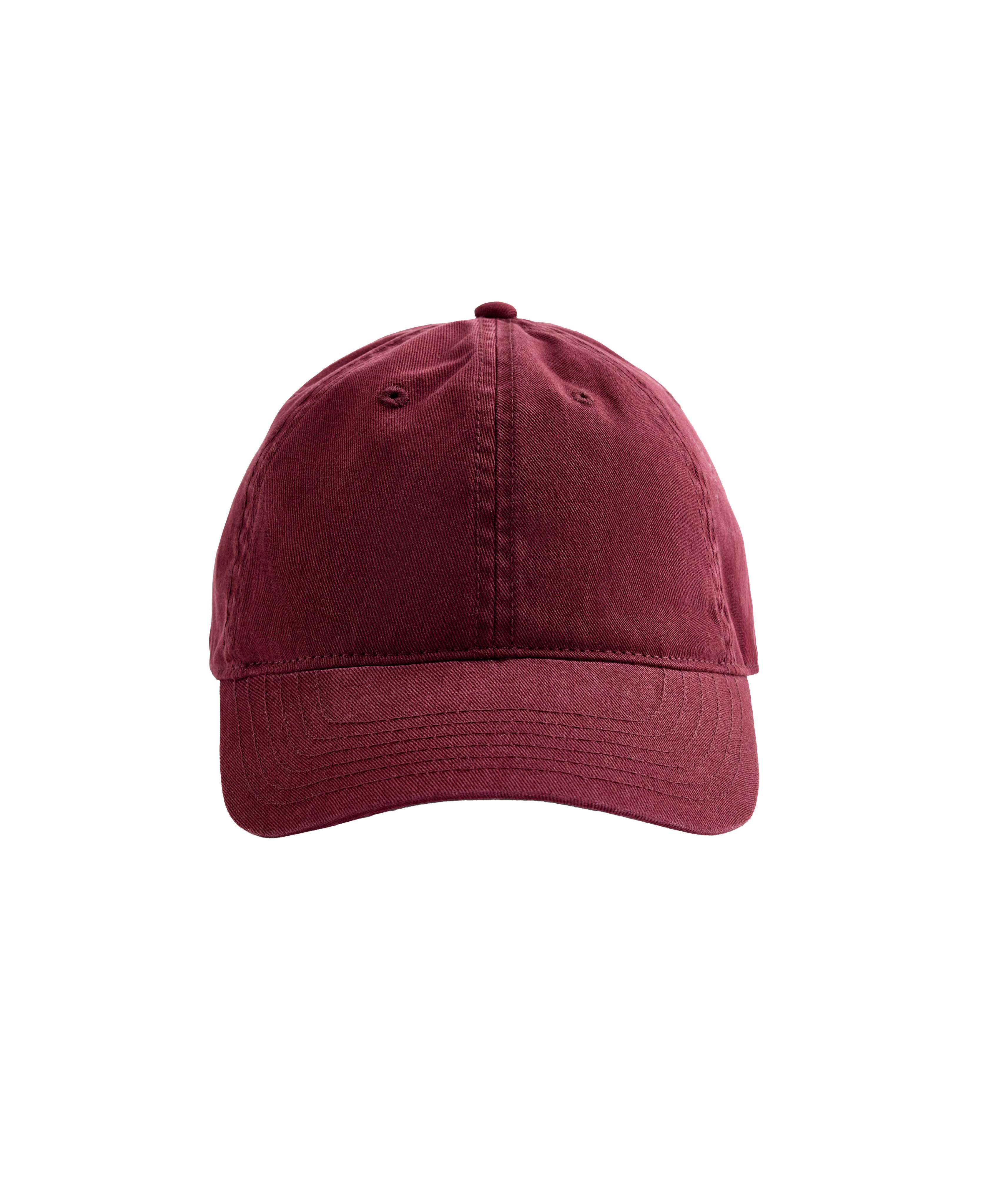 Washed-effect 100% cotton cap — BURGUNDY