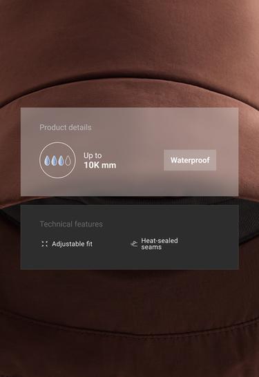 10K waterproof quilted bucket hat — BROWN 2