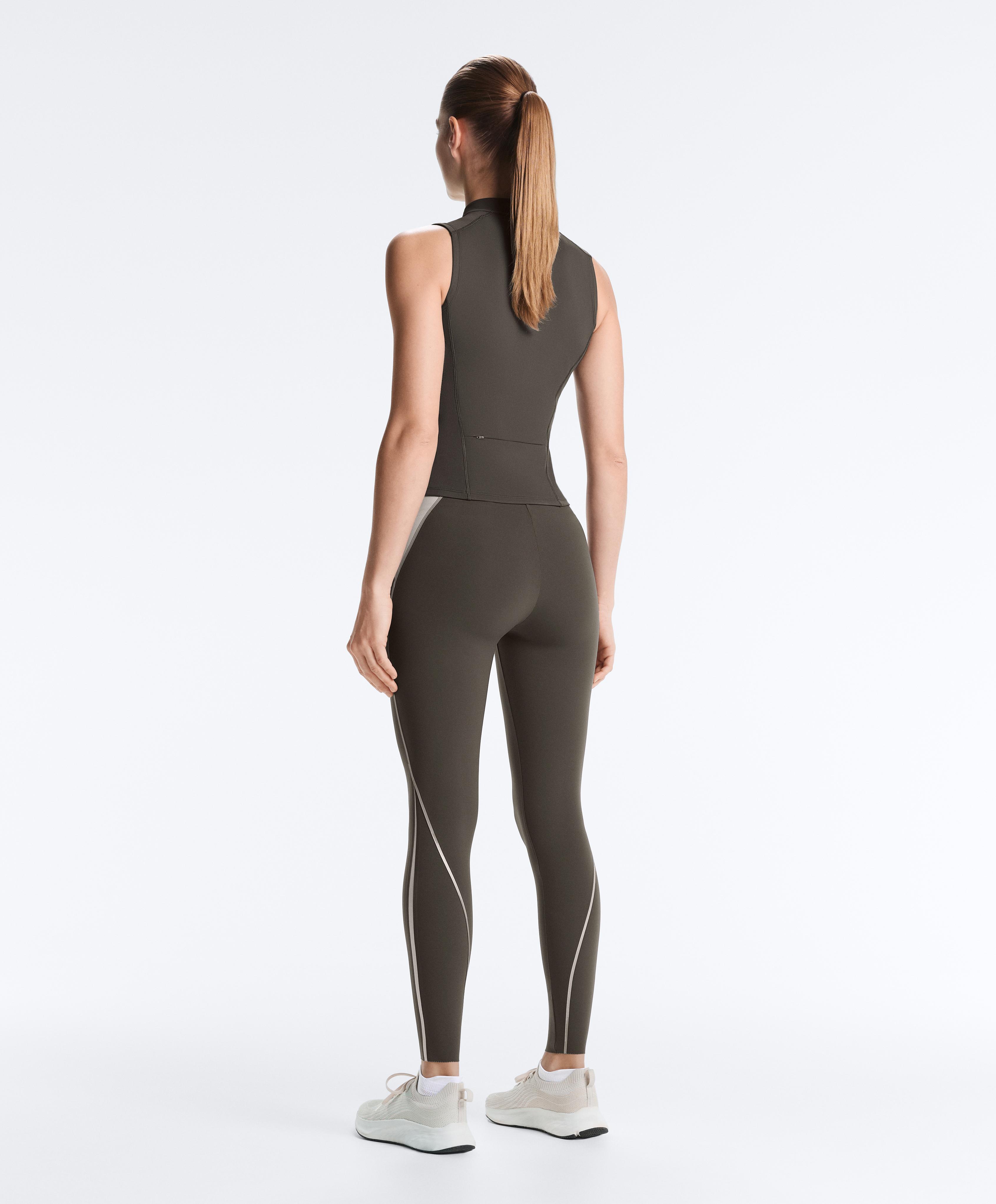 Sleeveless zip T-shirt — CHARCOAL GREY