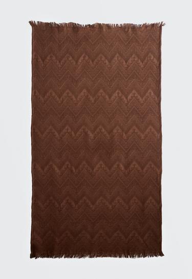 100% cotton chevron towel — Dark chocolate 1