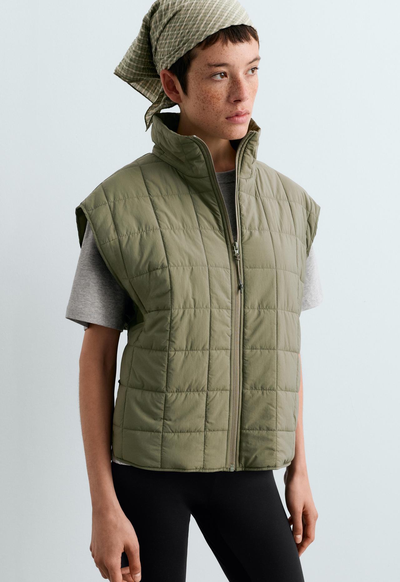 FELLEX® AEROGEL boxy padded gilet — DARK KHAKI
