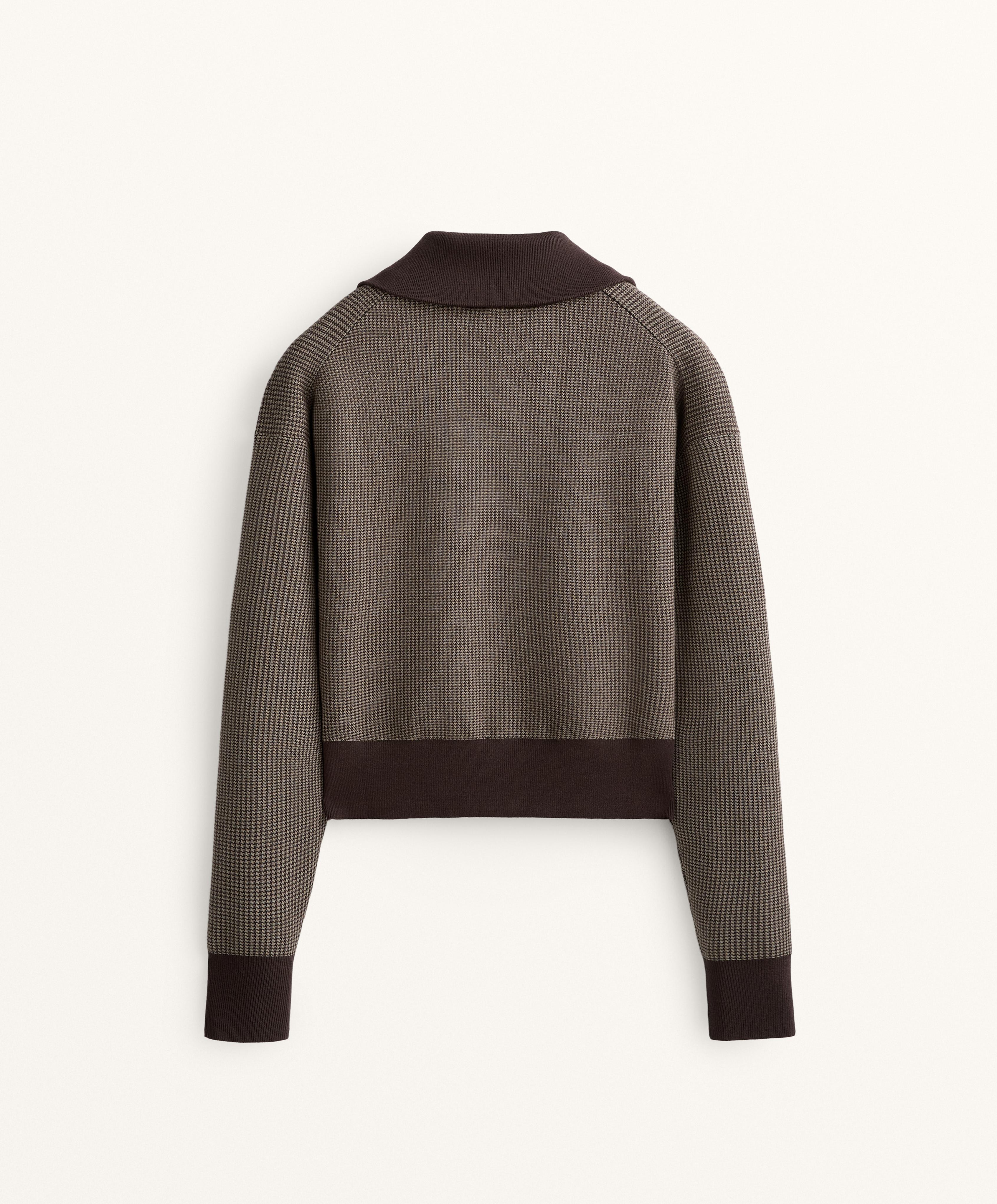 Houndstooth print knit jacket Houndstooth print knit jacket