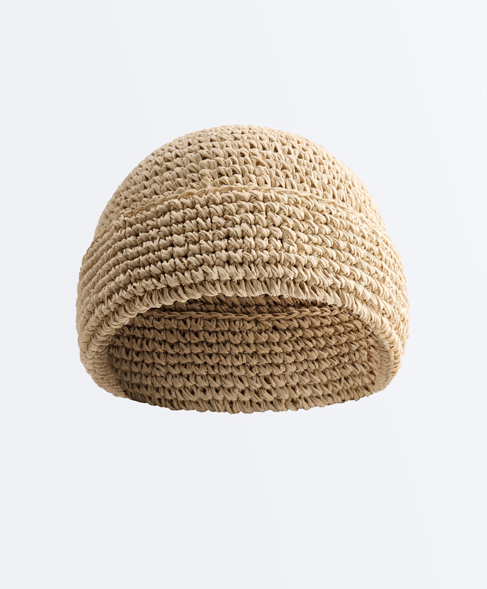 Raffia-effect sailor hat — NATURAL