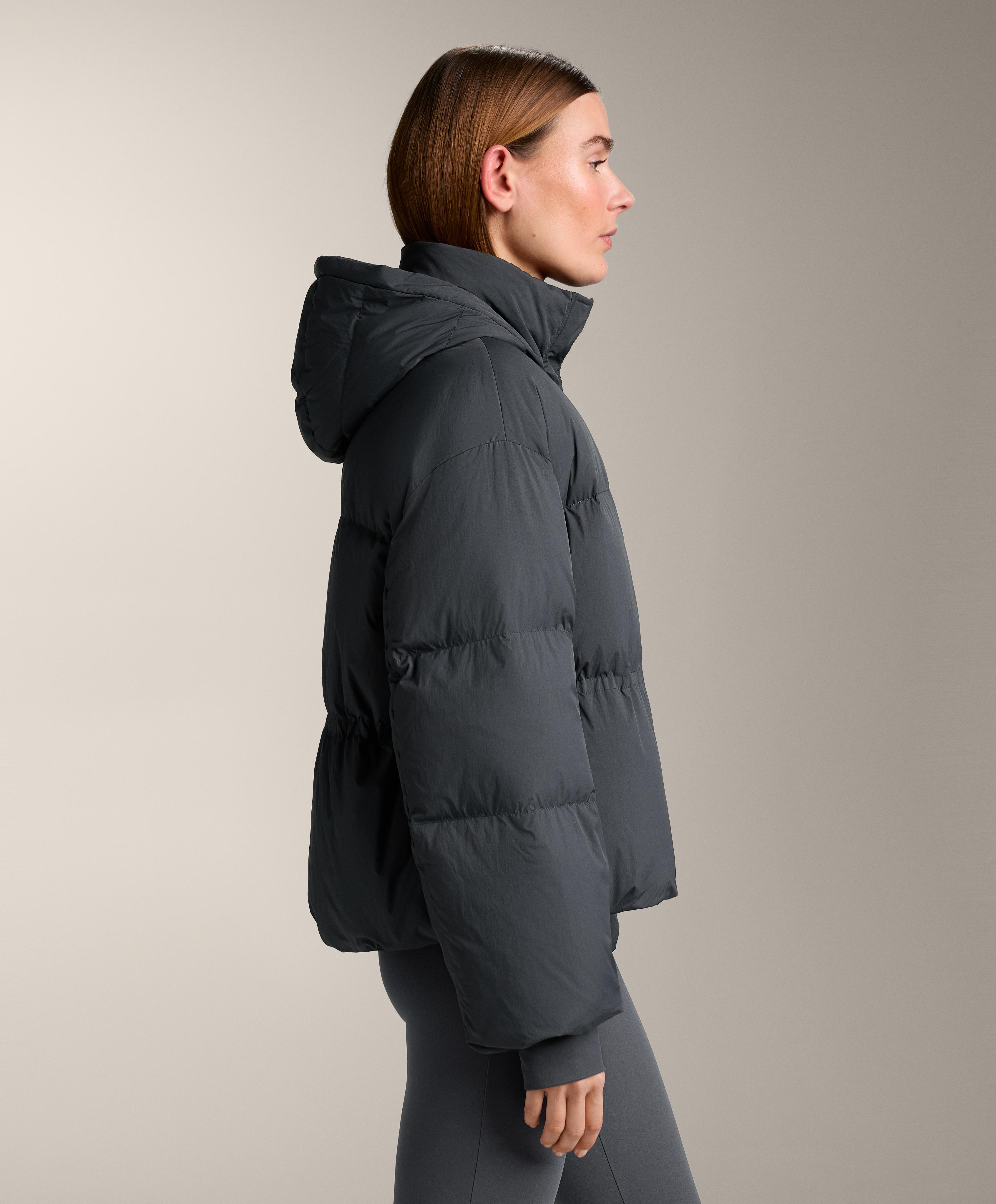 Short 100% down puffer jacket — ASPHALT
