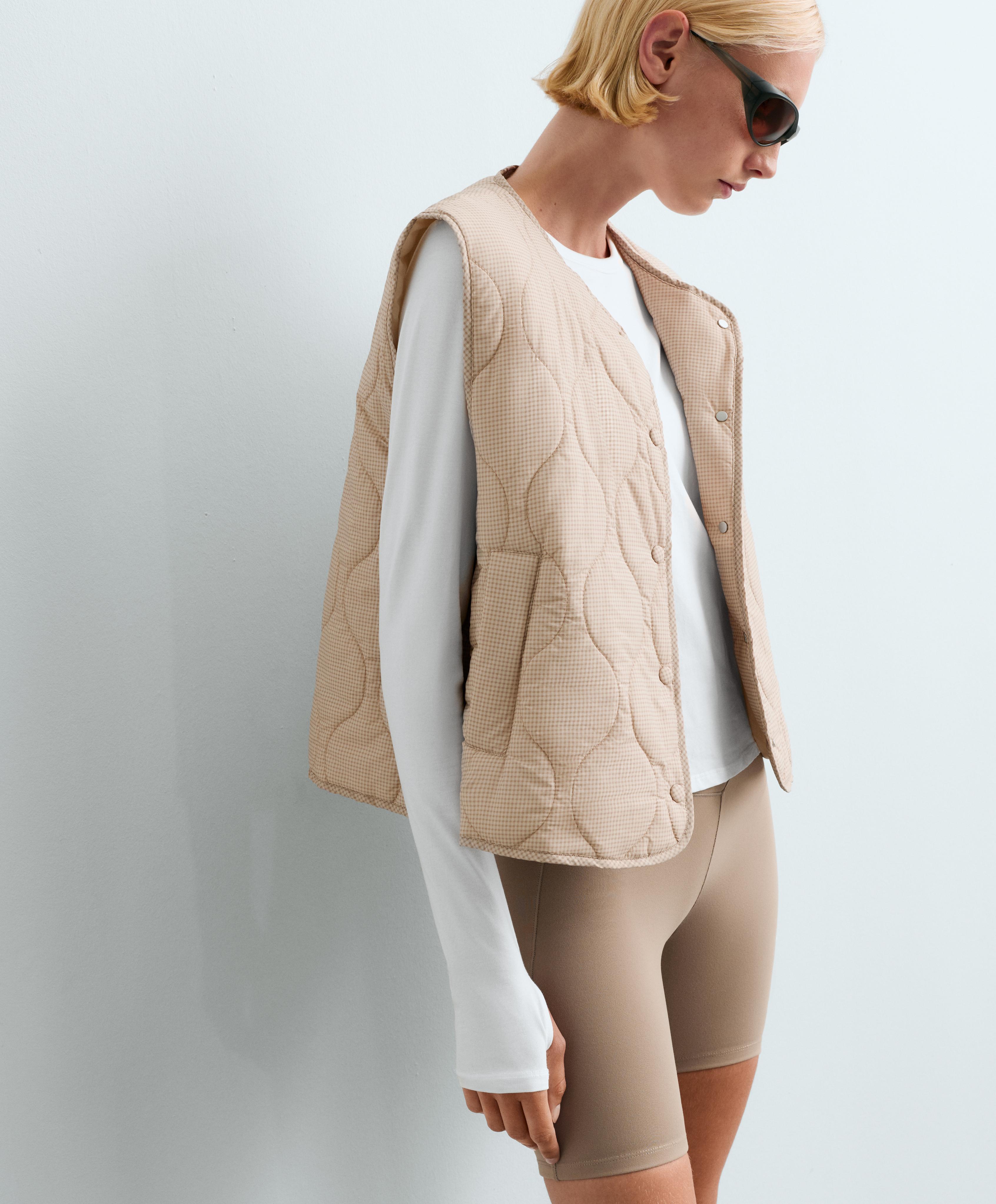 FELLEX® AEROGEL padded gingham gilet — BEIGE