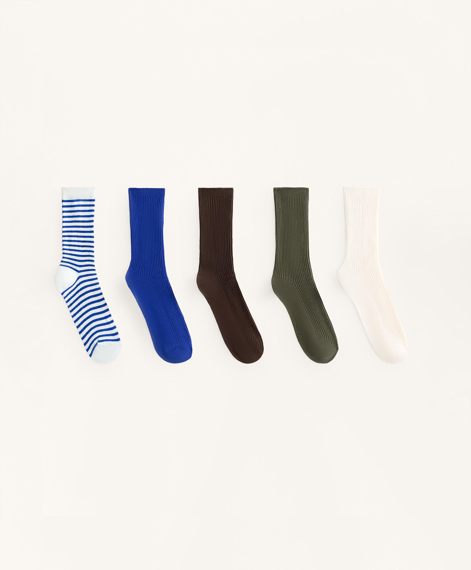 5 pairs of cotton blend Classic socks — KLEIN BLUE