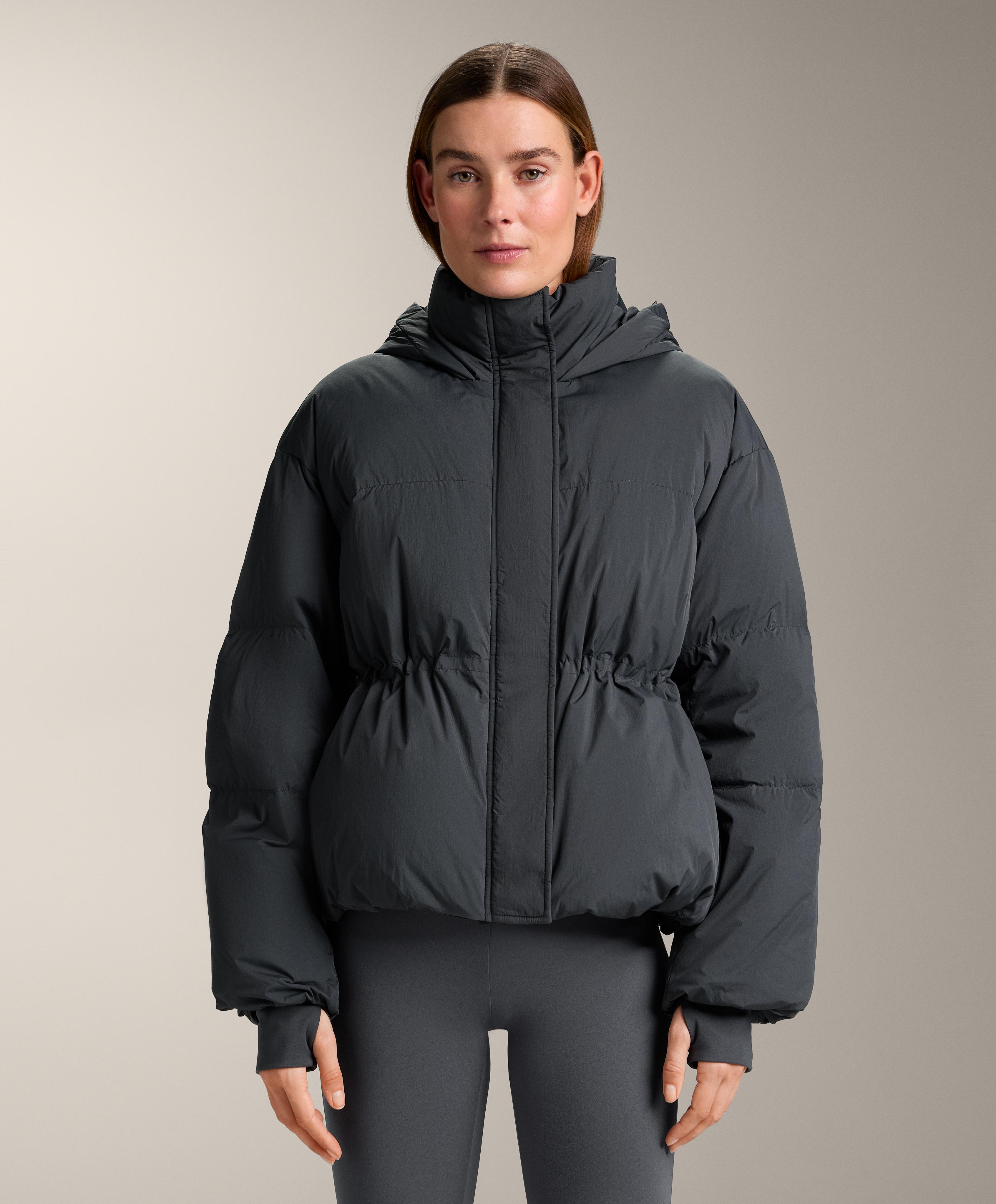 Short 100% down puffer jacket — ASPHALT