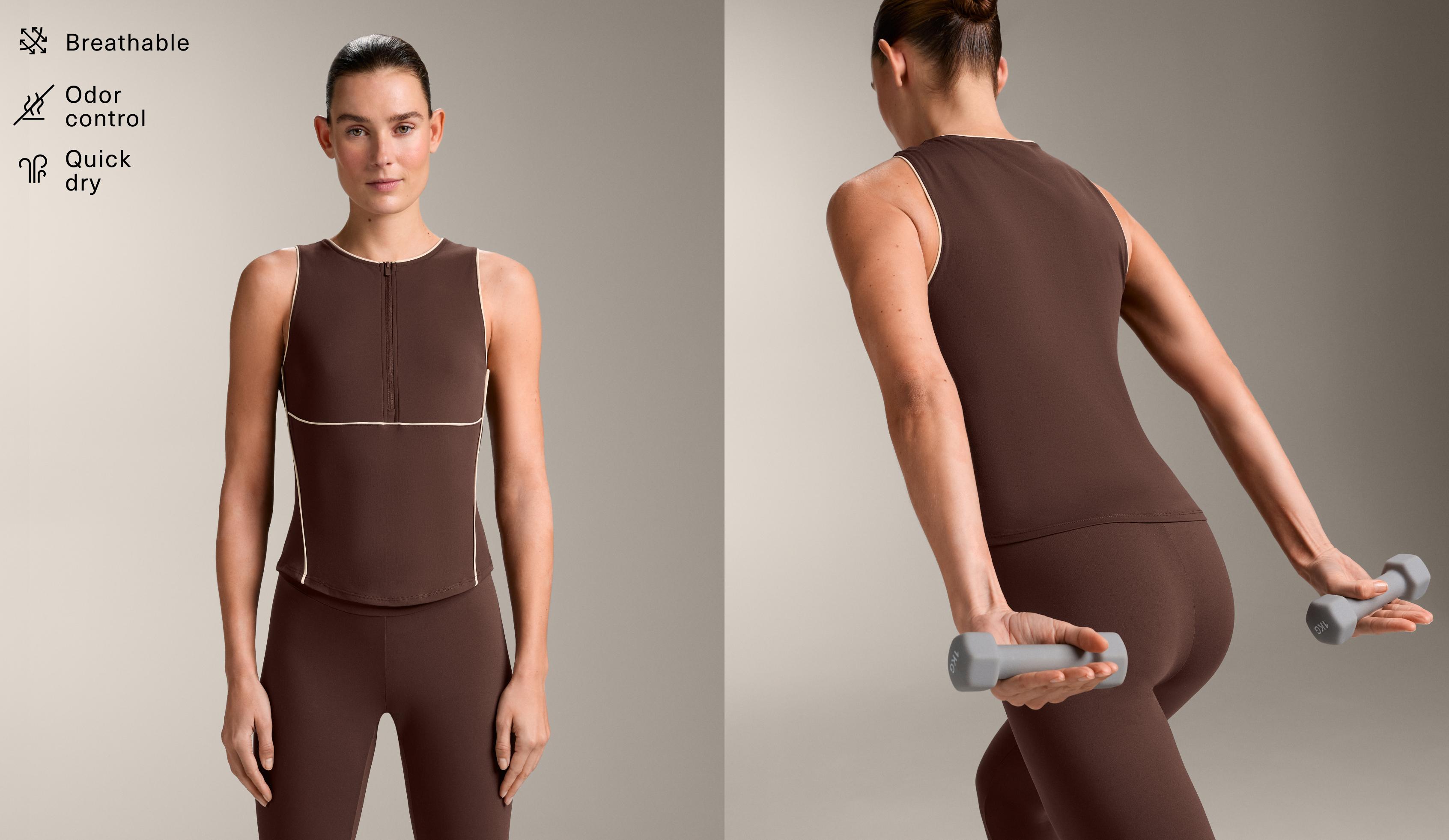 Comfortlux piping sleeveless Tank top Comfortlux piping sleeveless Tank top