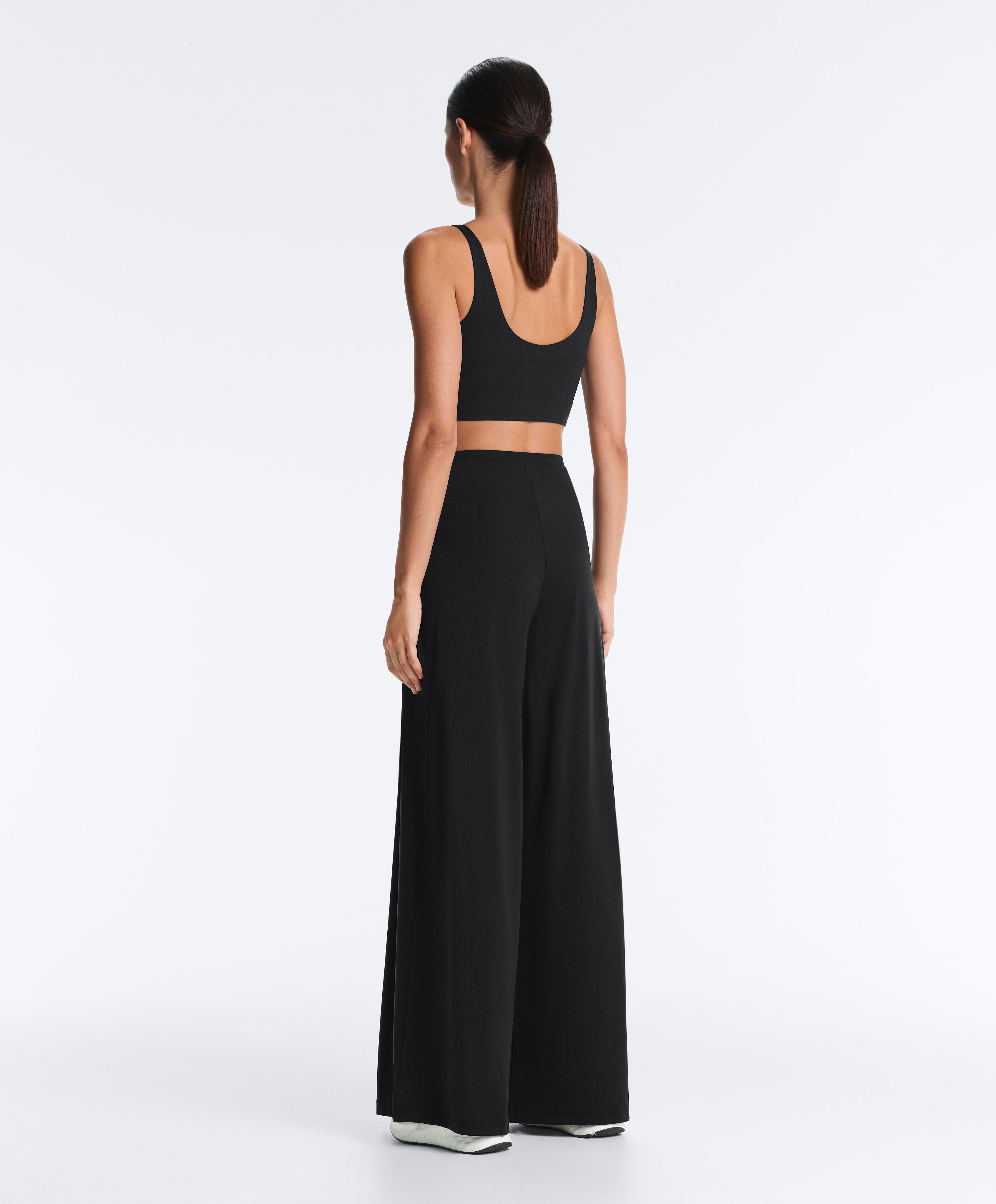 Light Touch wide leg trousers — BLACK