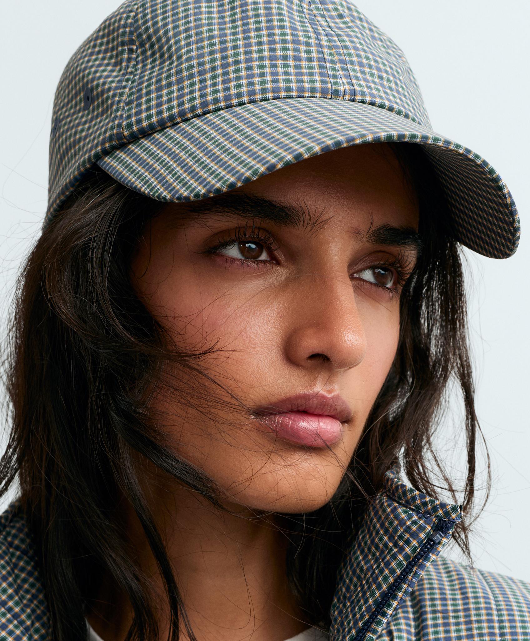 Checked print cap — BRIGHT LAVENDER