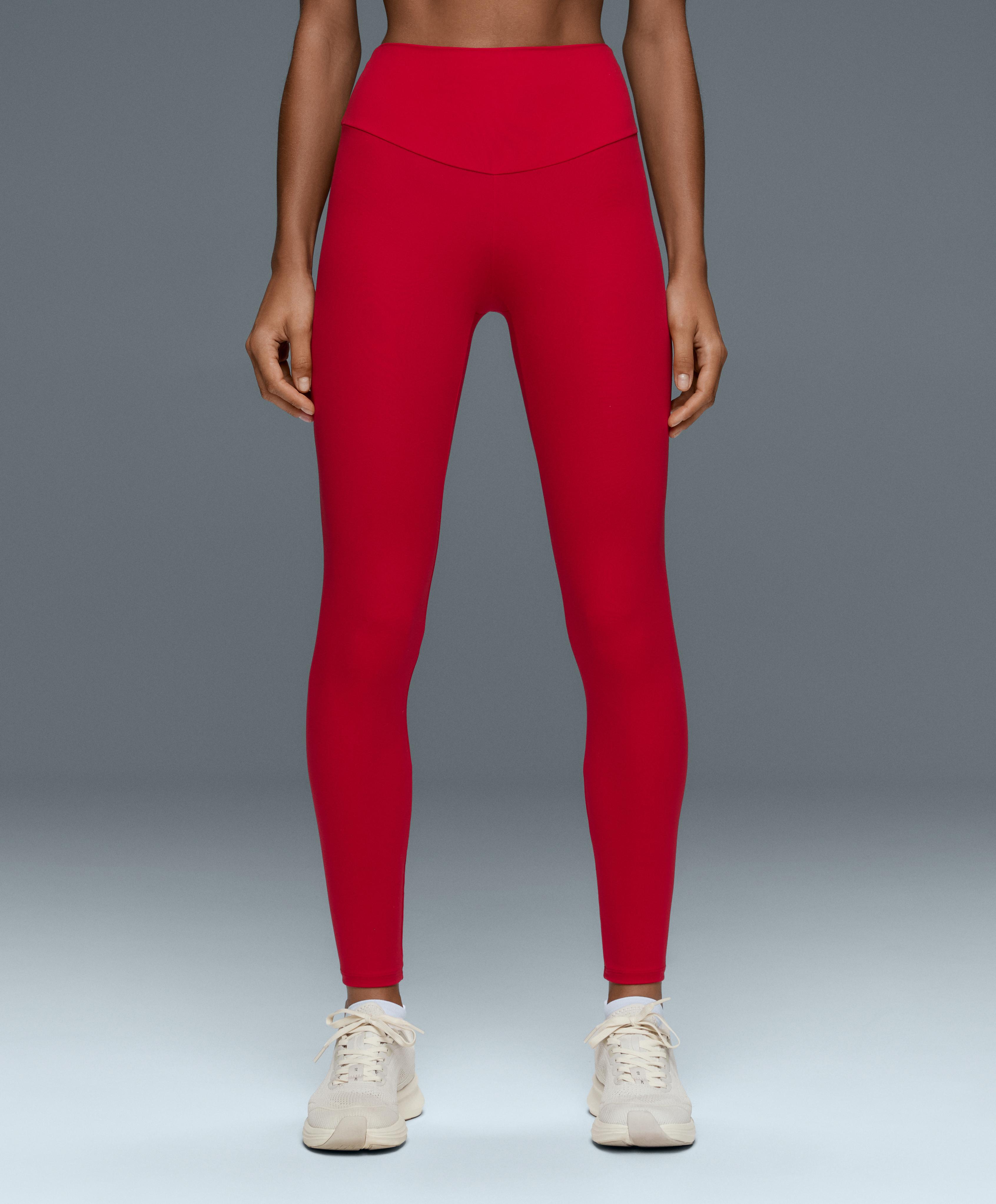 Comfortlux high-waisted ankle-length leggings — STRONG RED