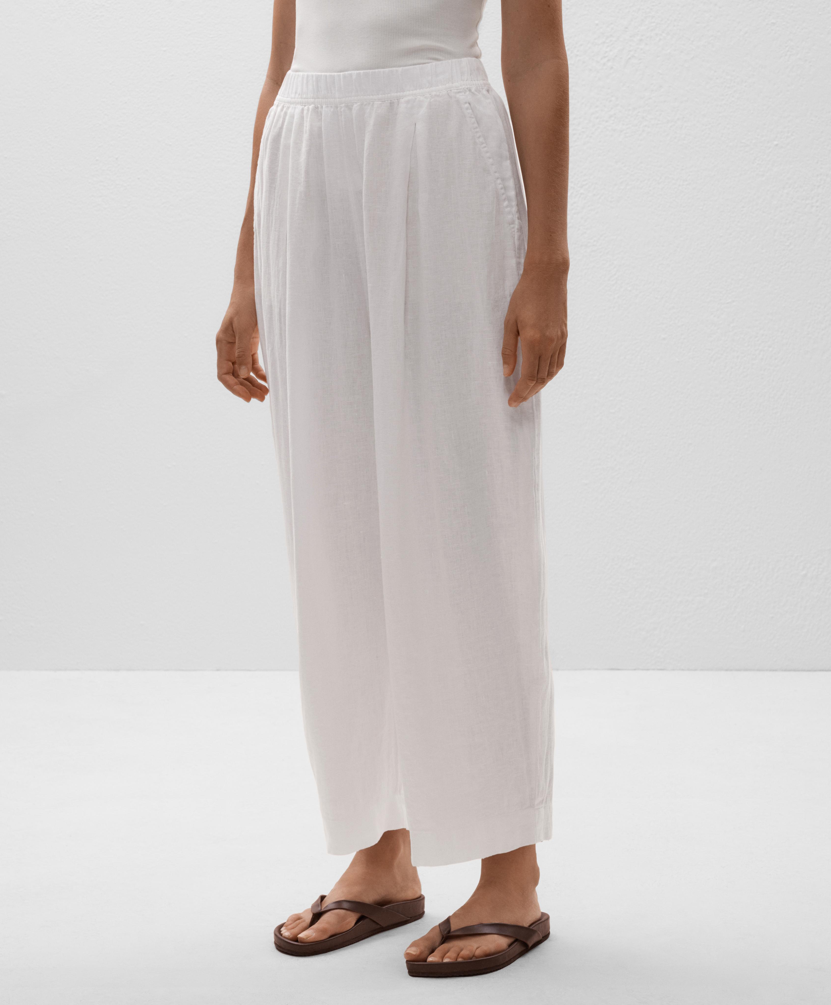 %100 Keten crop balloon pantolon %100 Keten crop balloon pantolon