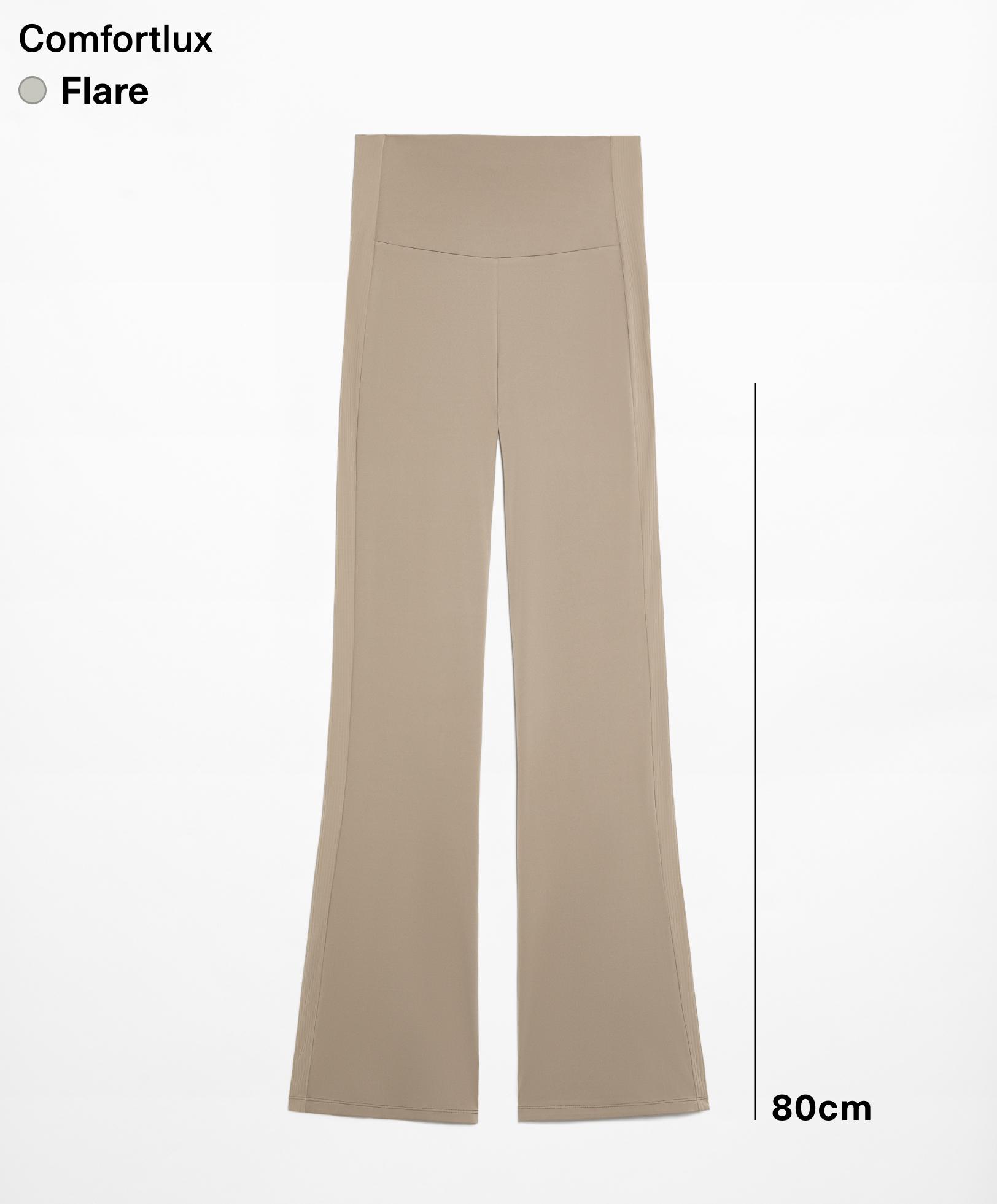 High rise rib comfortlux 80cm flare trousers