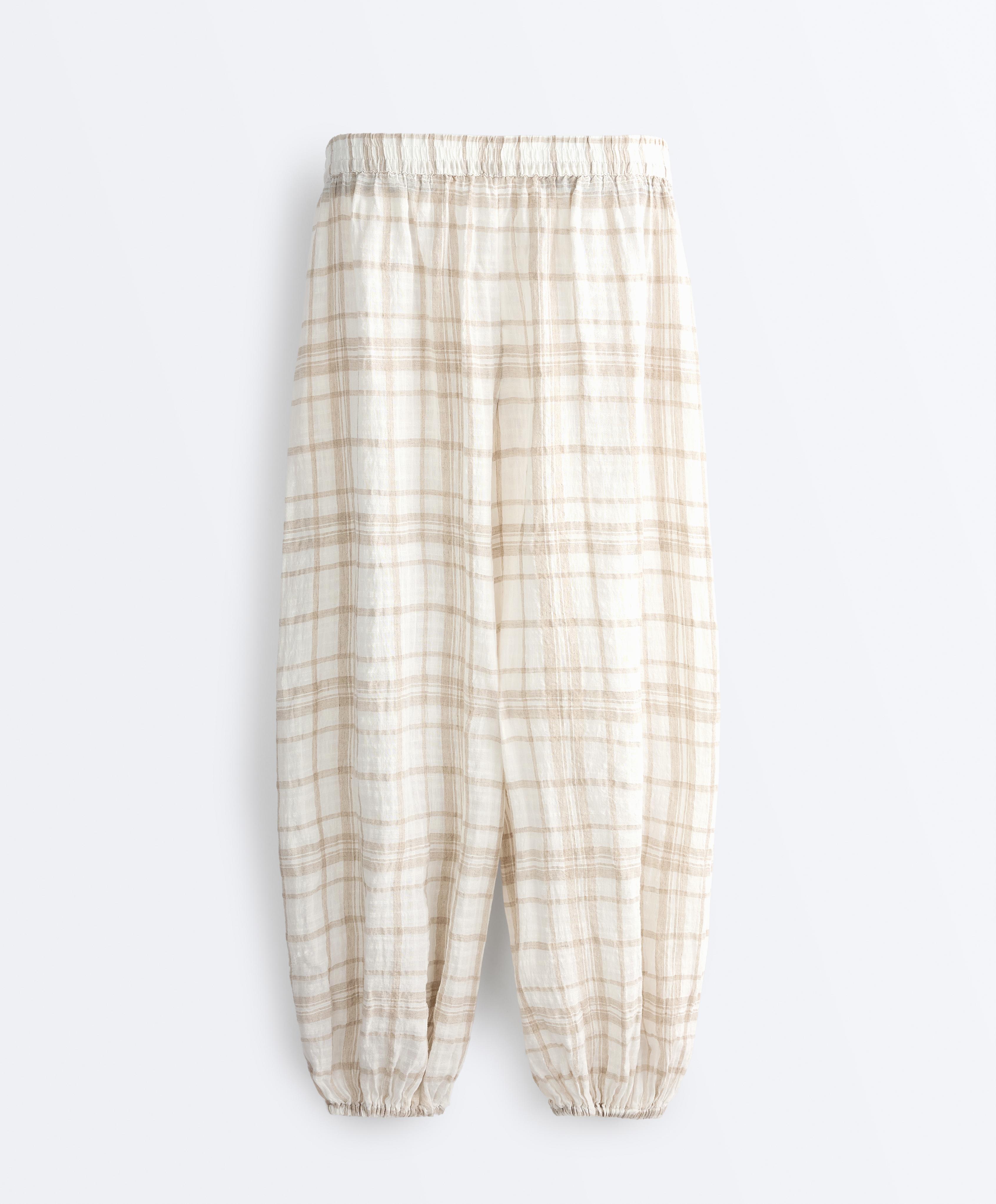 Linen and lyocell blend bloomer trousers — NOUGAT