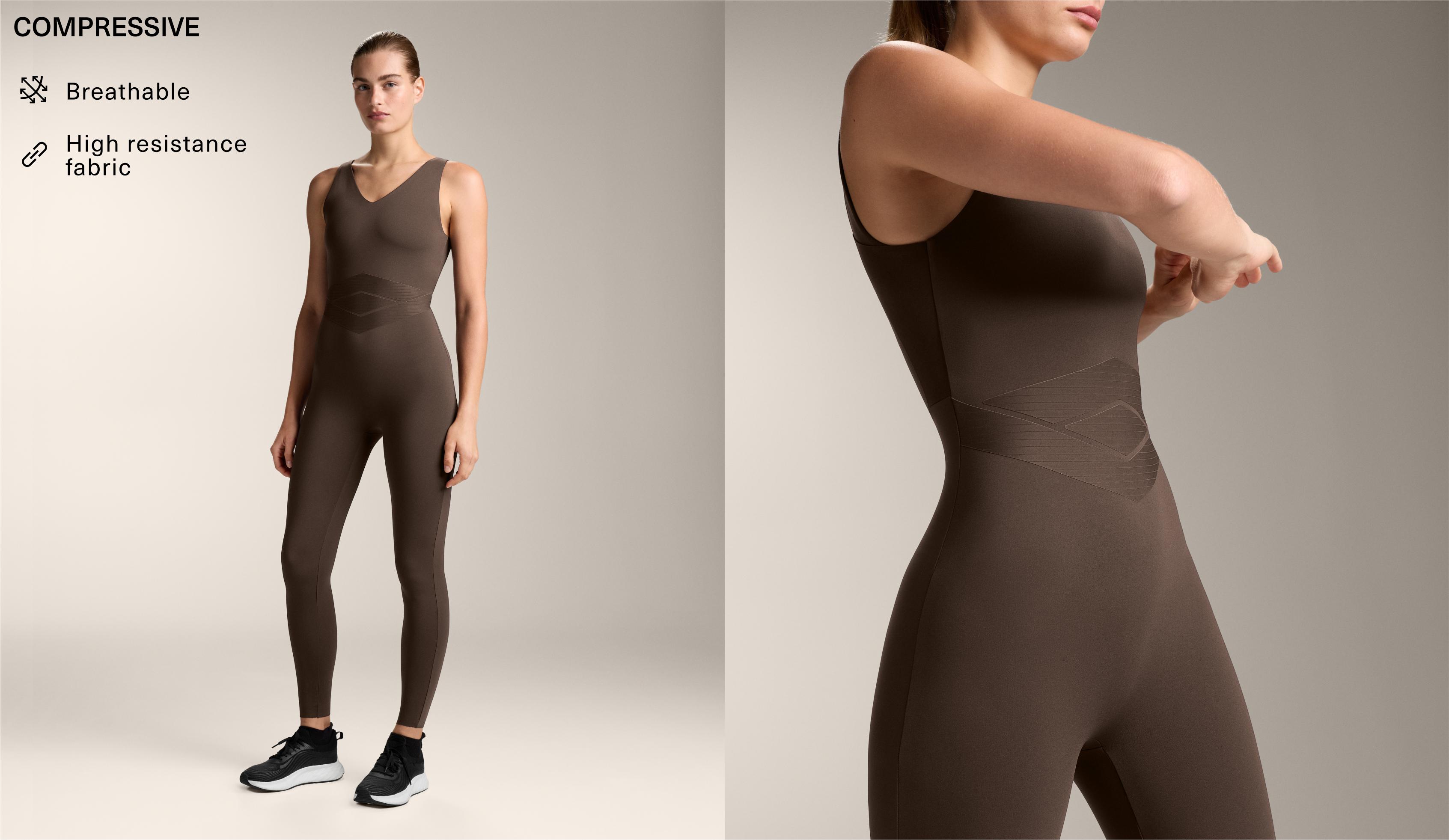Compressive block long jumpsuit