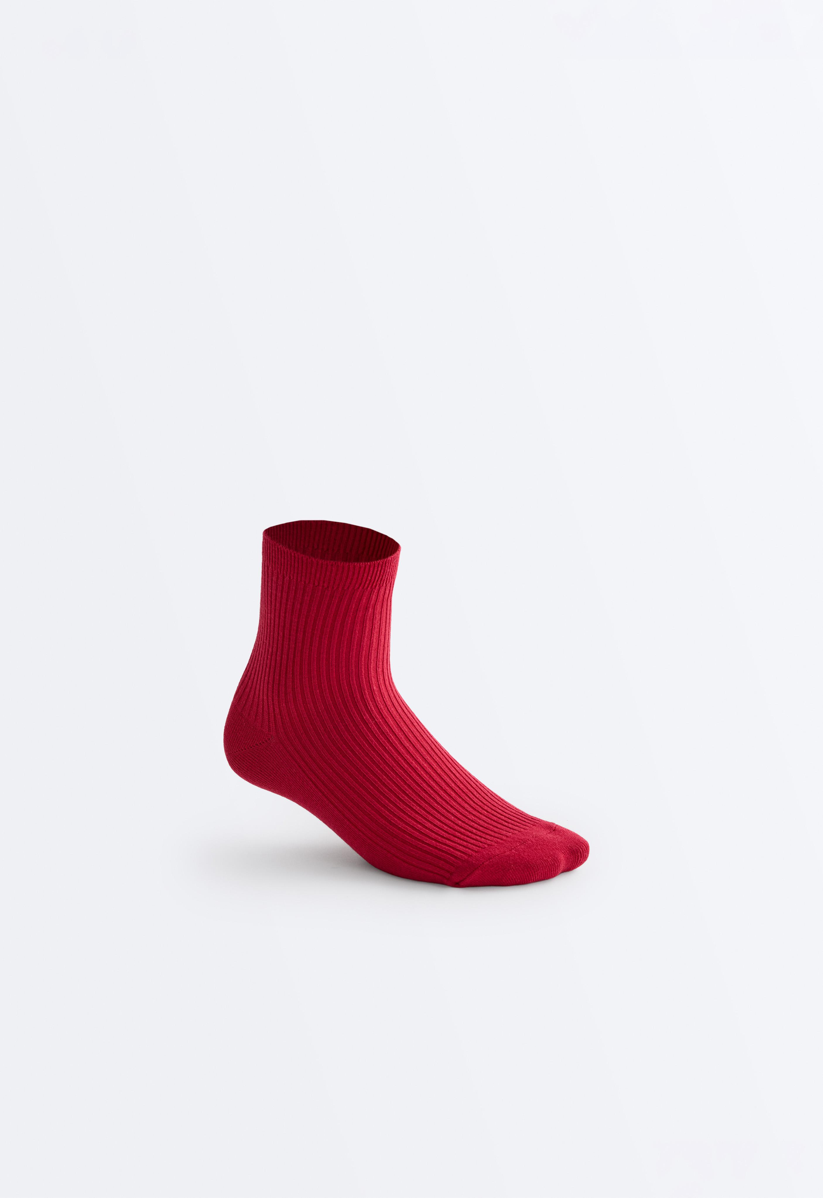 5 pairs of cotton blend quarter socks — BRIGHT RED