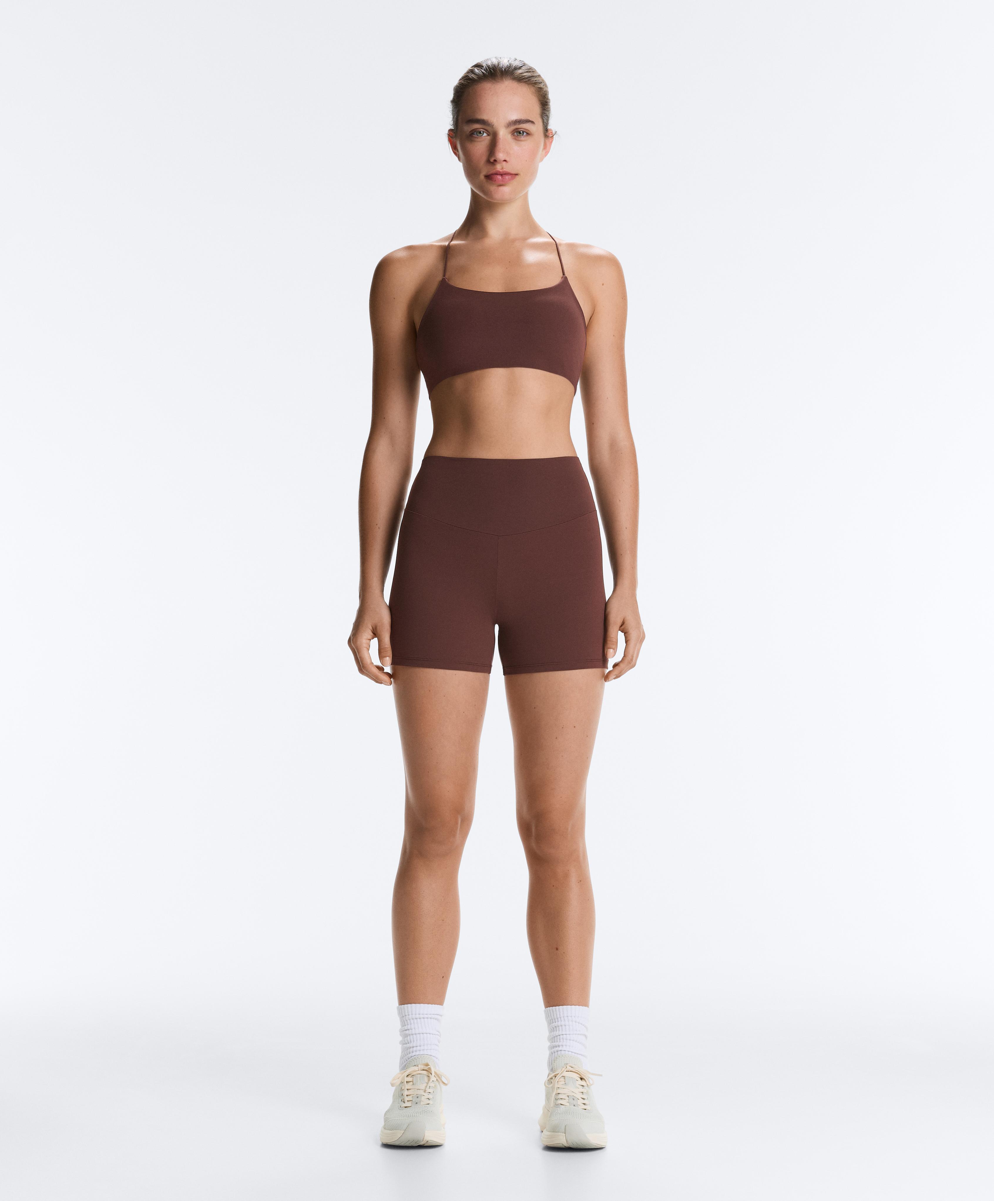 Comfortlux high-waisted 10cm hot pants — CHOCOLATE