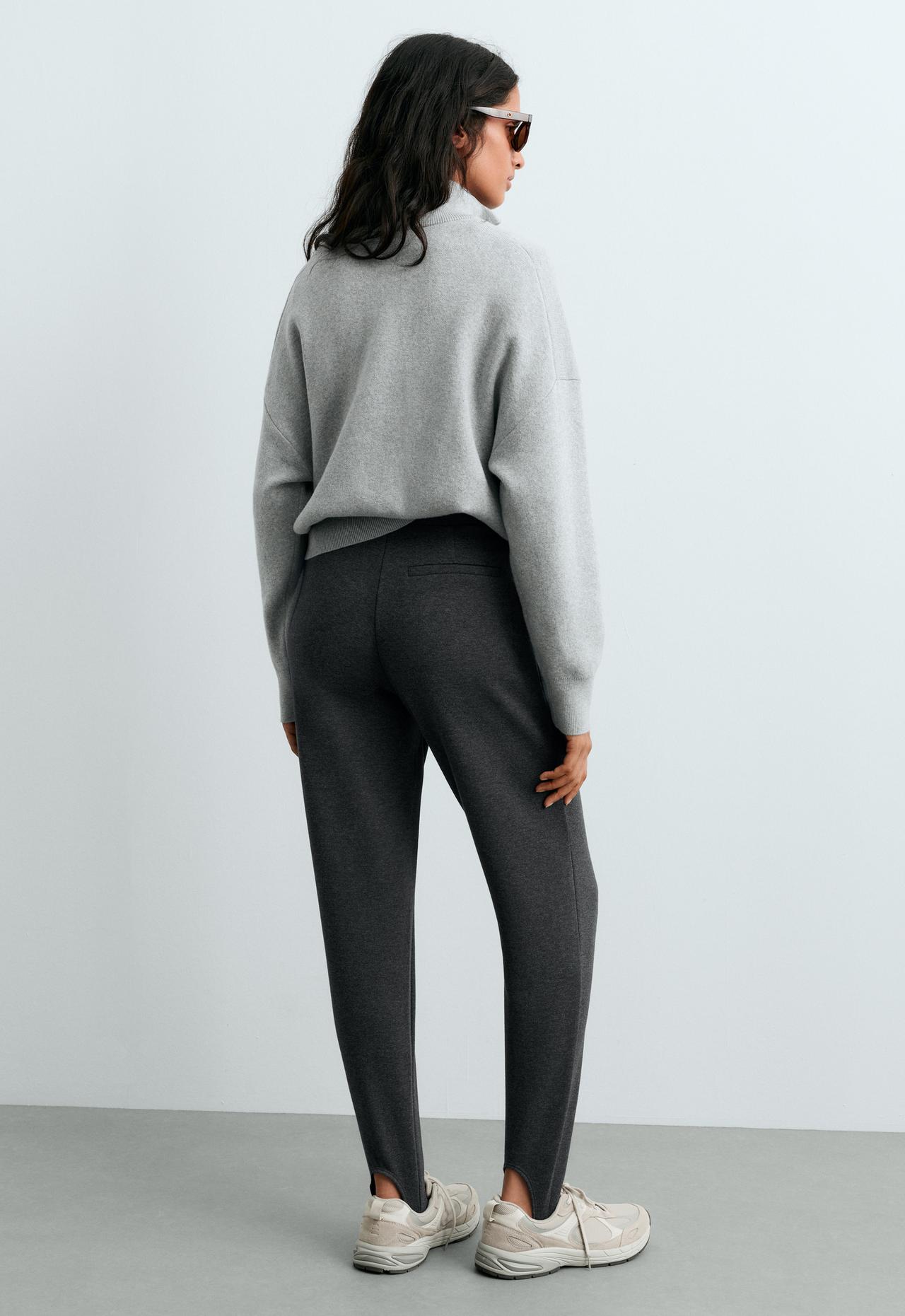 Slim-fit stirrup trousers with cotton — DARK GREY