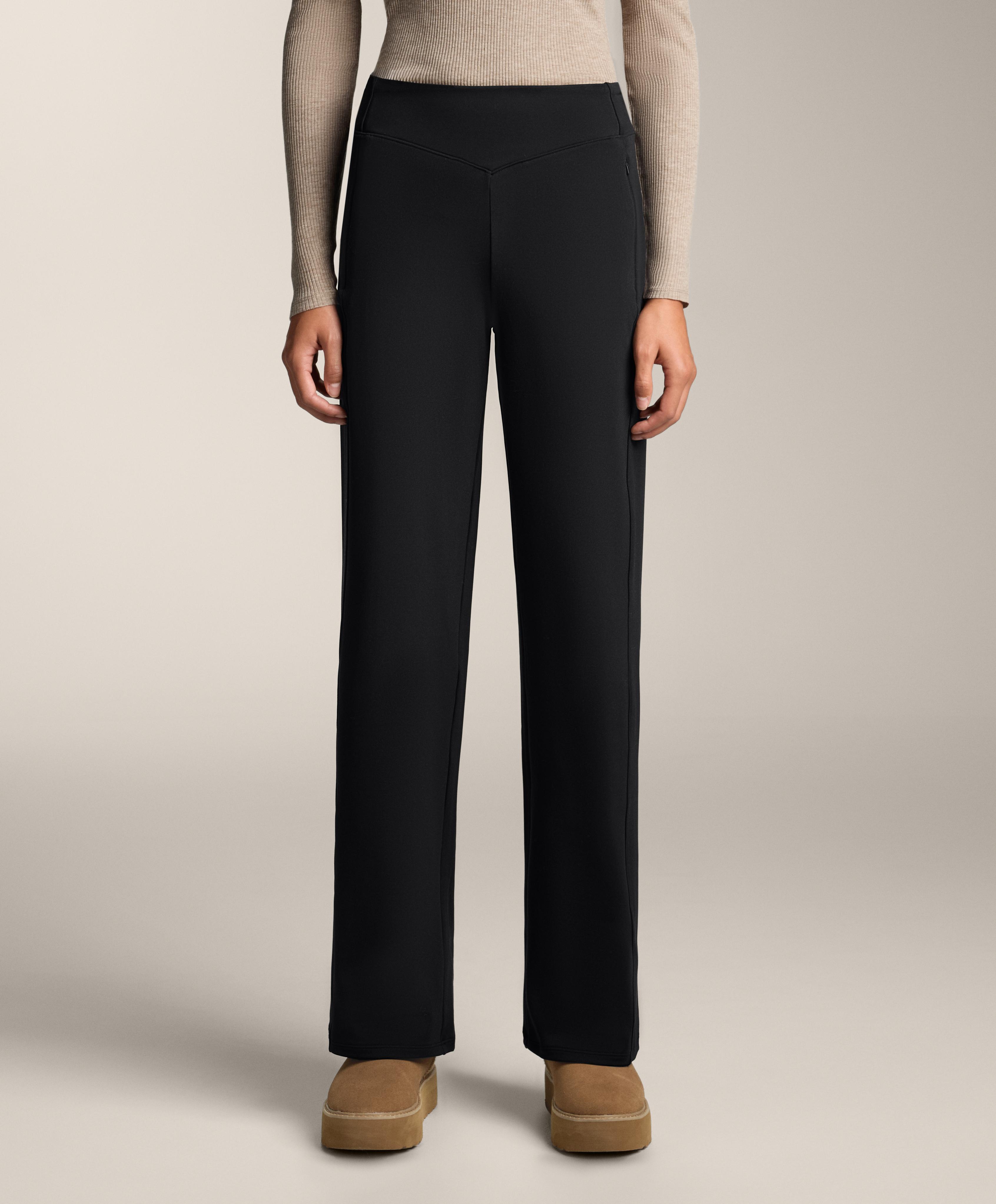 High rise Warm straight trousers with zips High rise Warm straight trousers with zips
