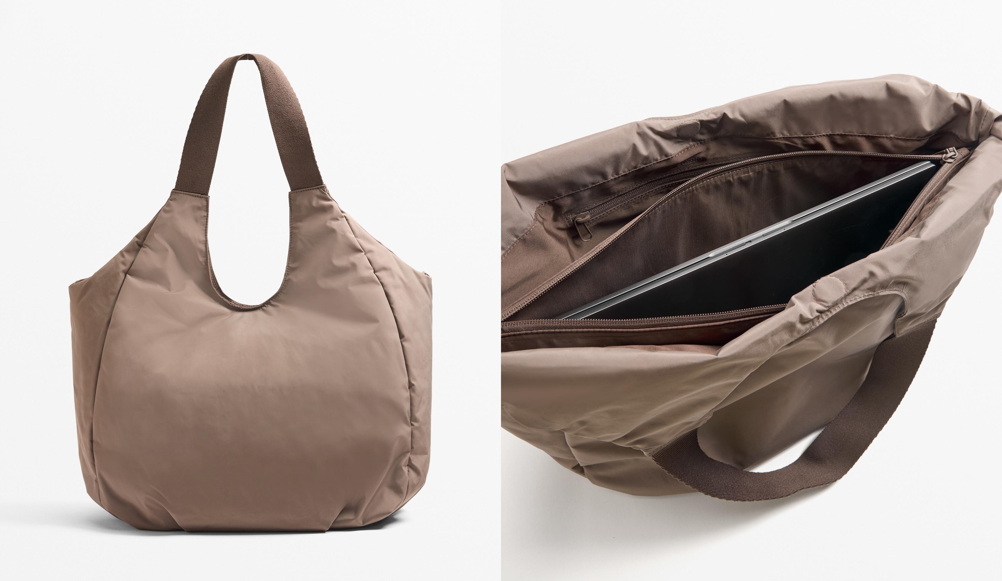 Shopper bag with contrasting handle