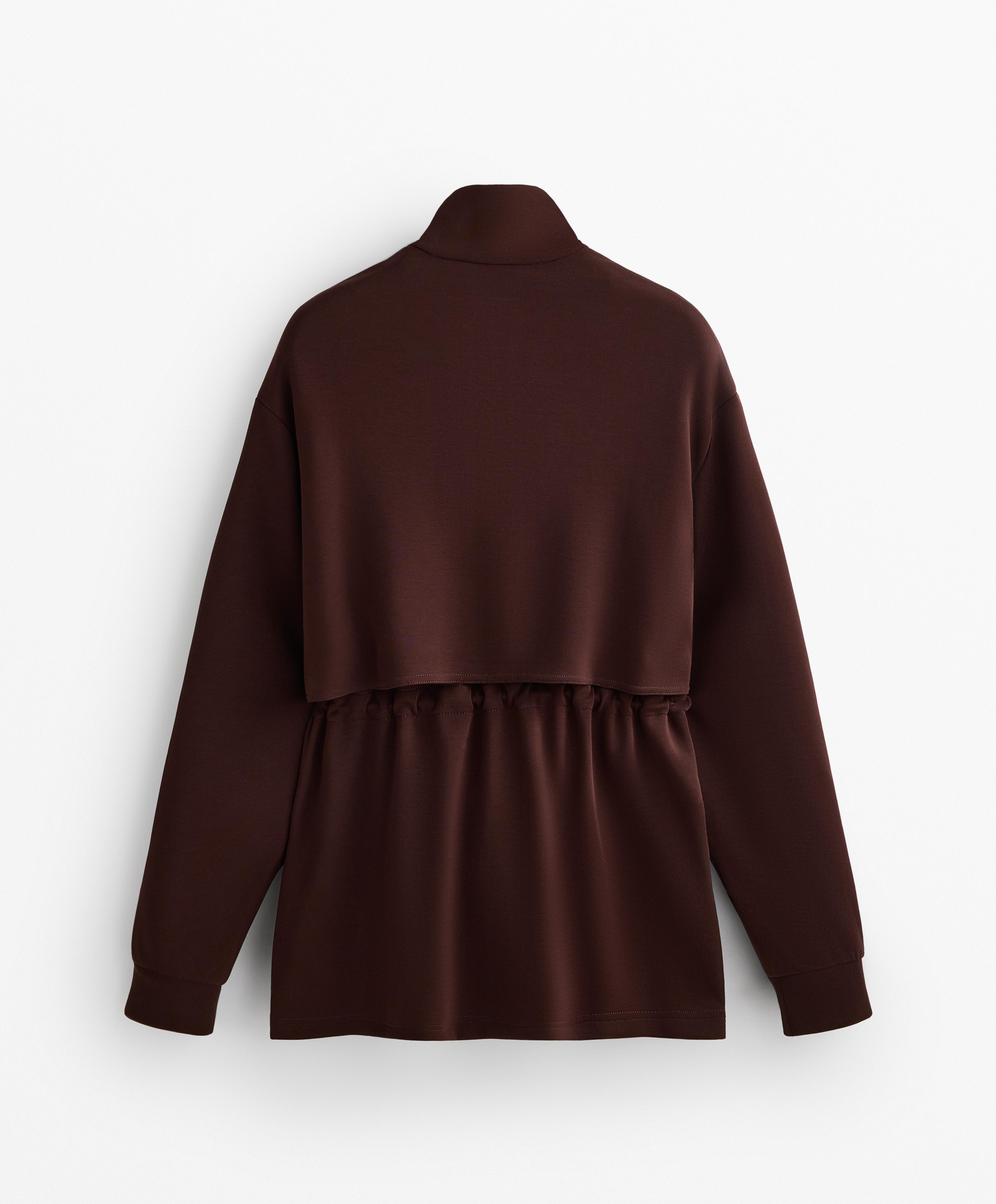Long jacket with soft-touch modal and pockets