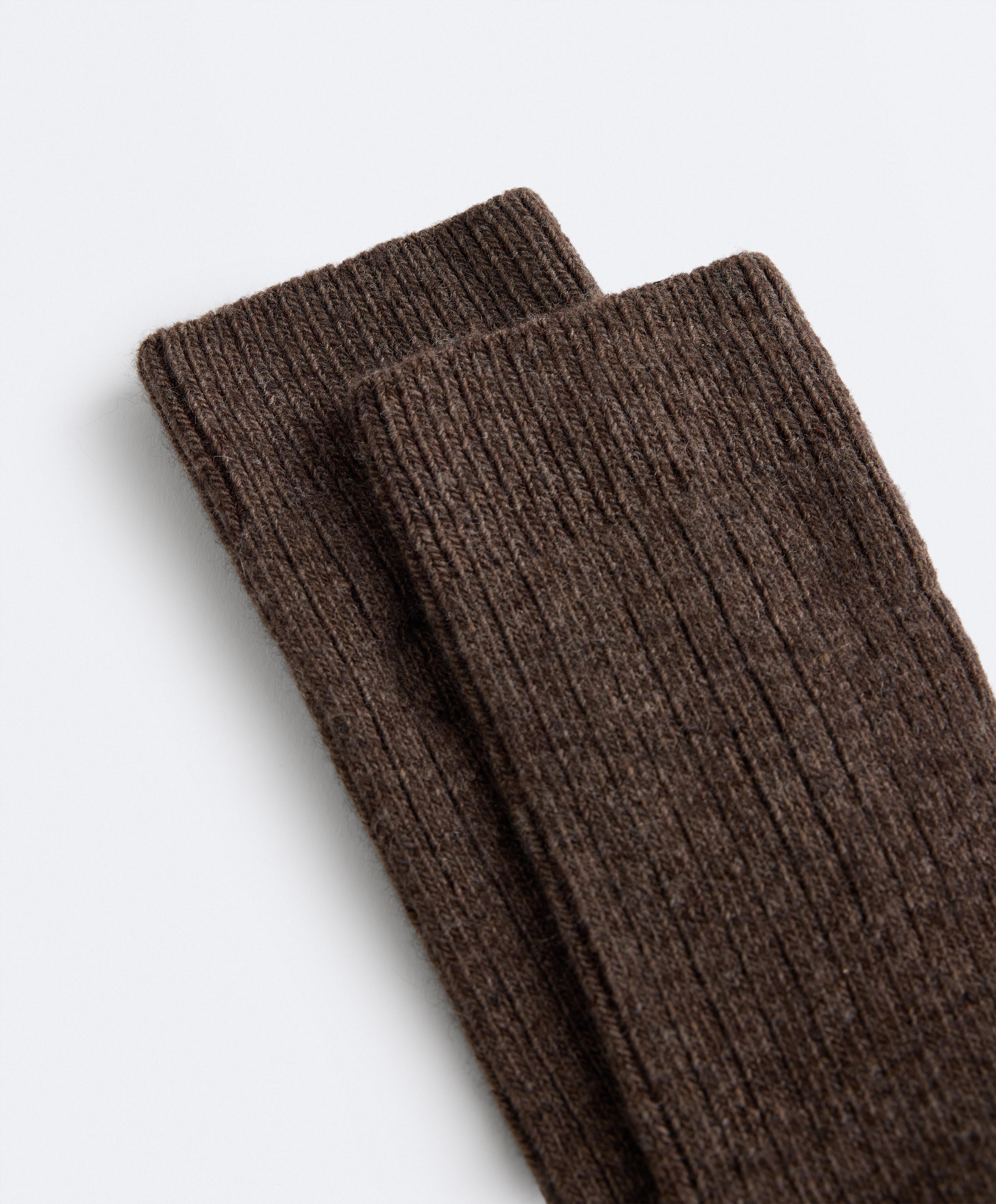 Classic socks 15% cashmere 10% wool — DARK BROWN