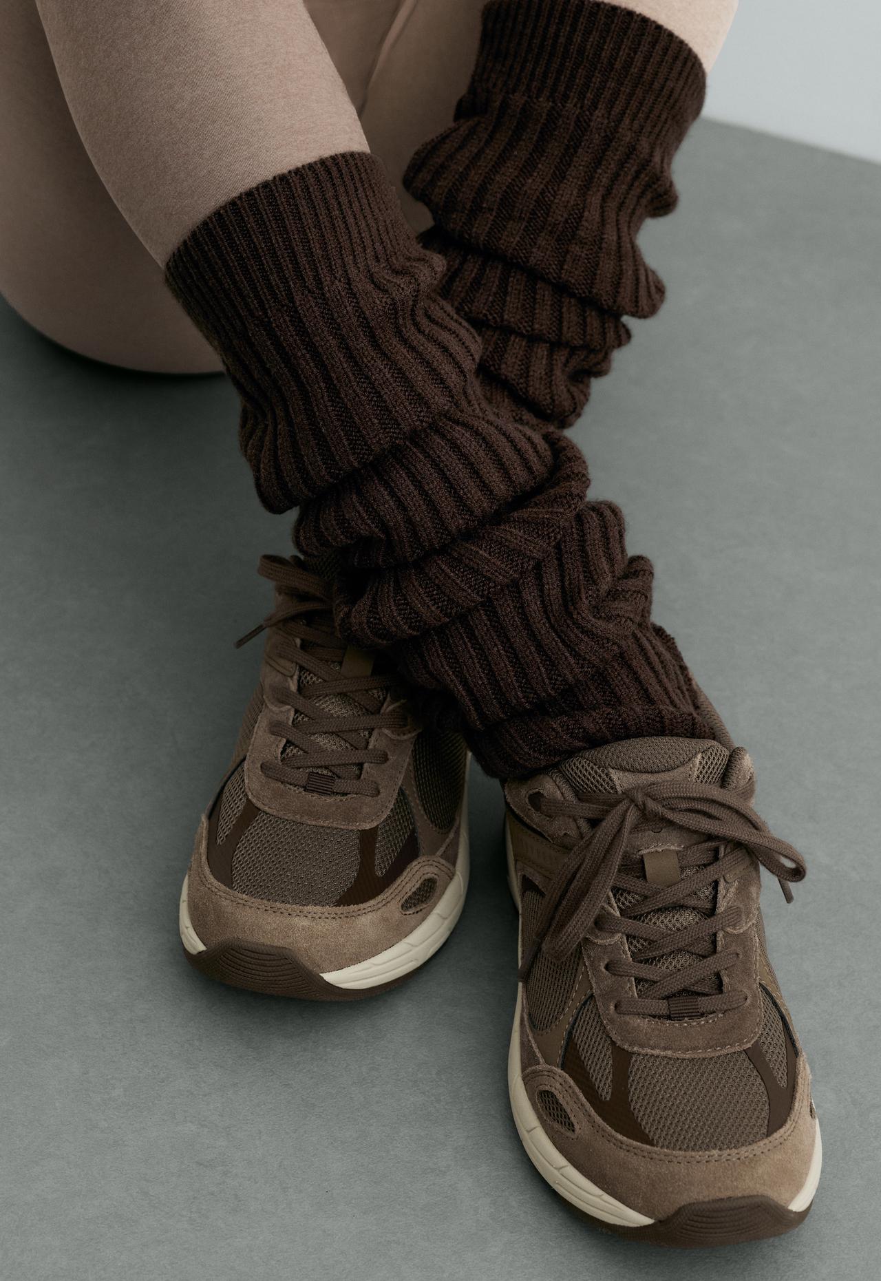 Viscose blend legwarmers — CHOCOLATE