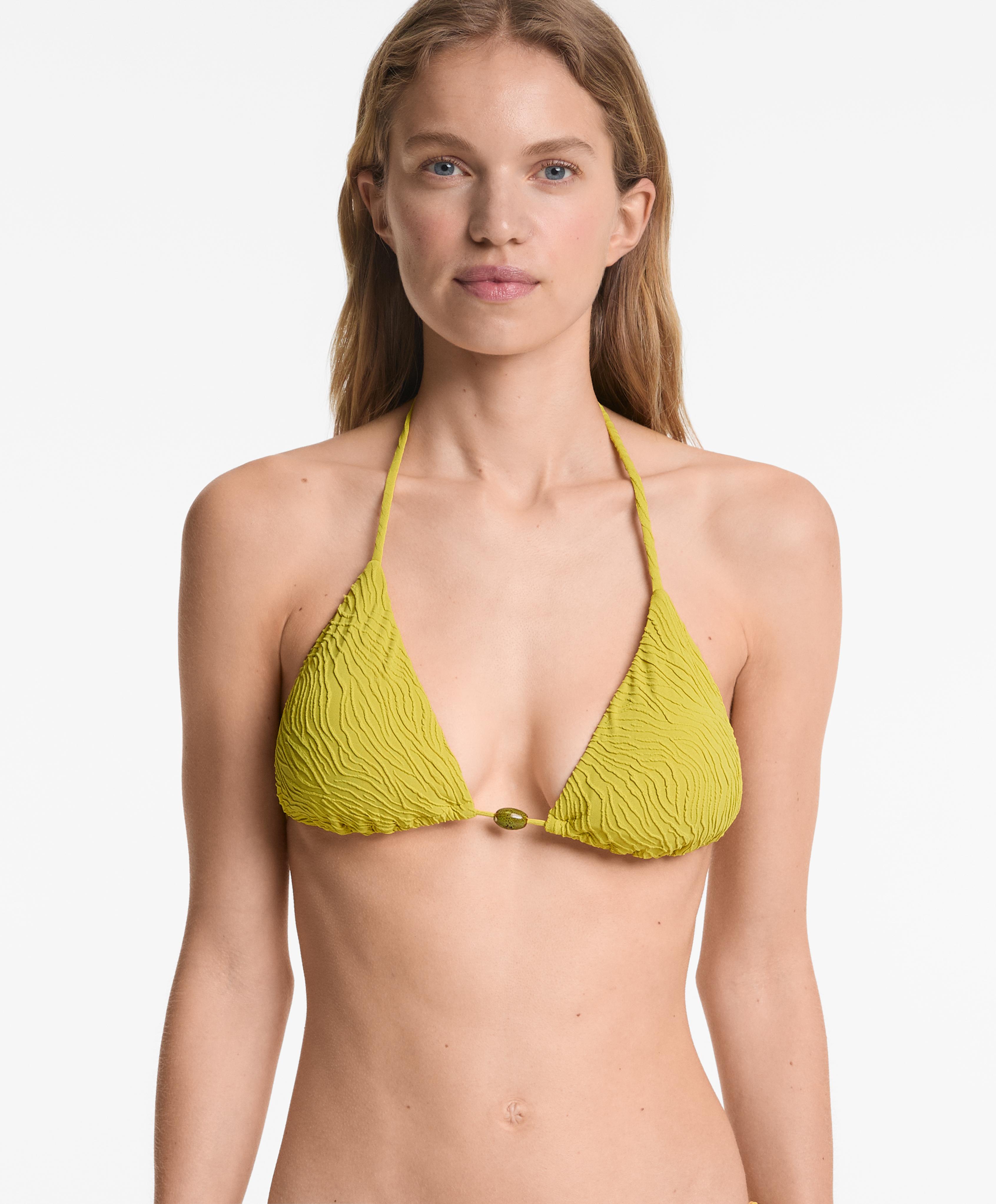 Jacquard triangle bikini top