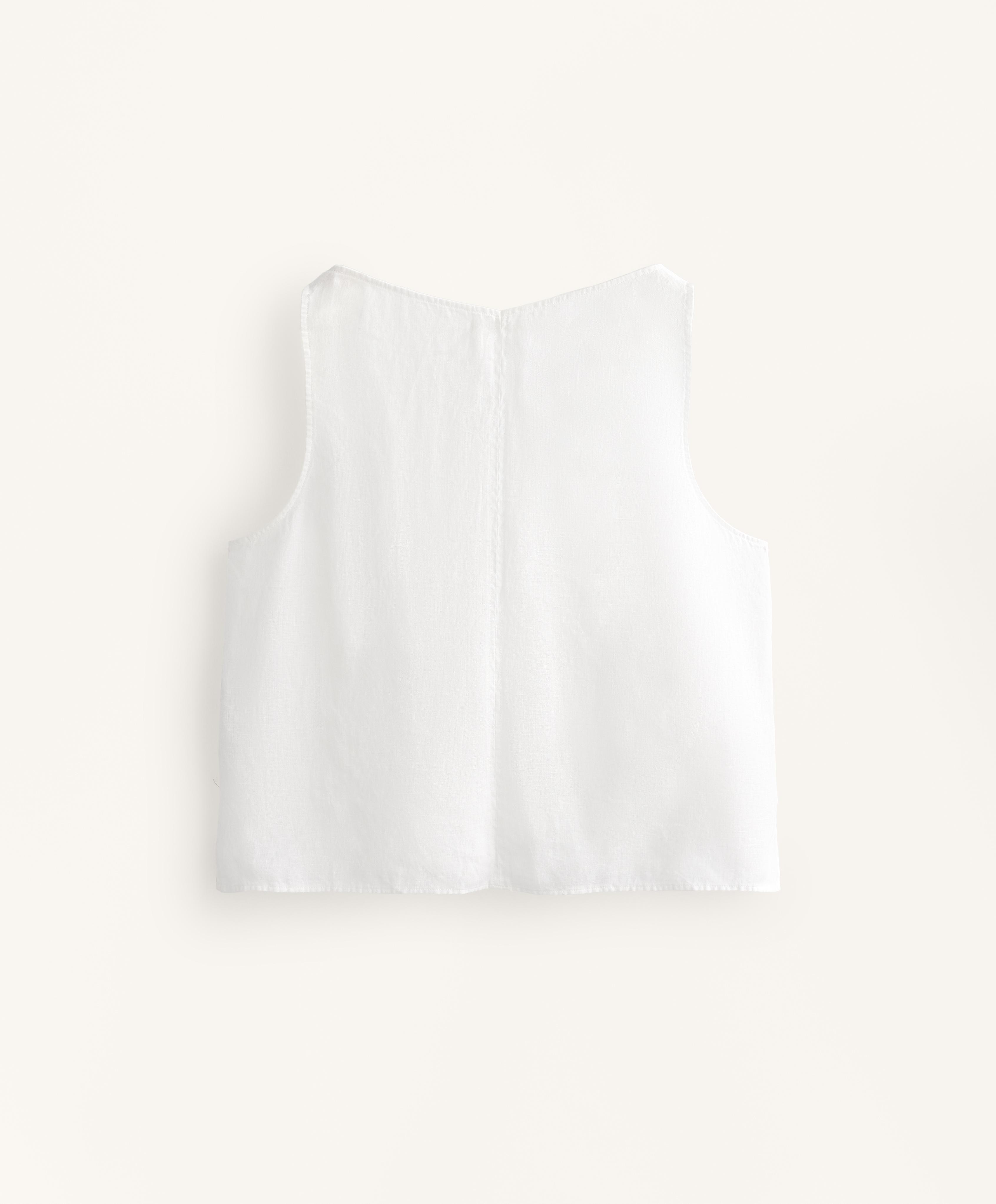 Top de tirantes cuello pico 100% lino