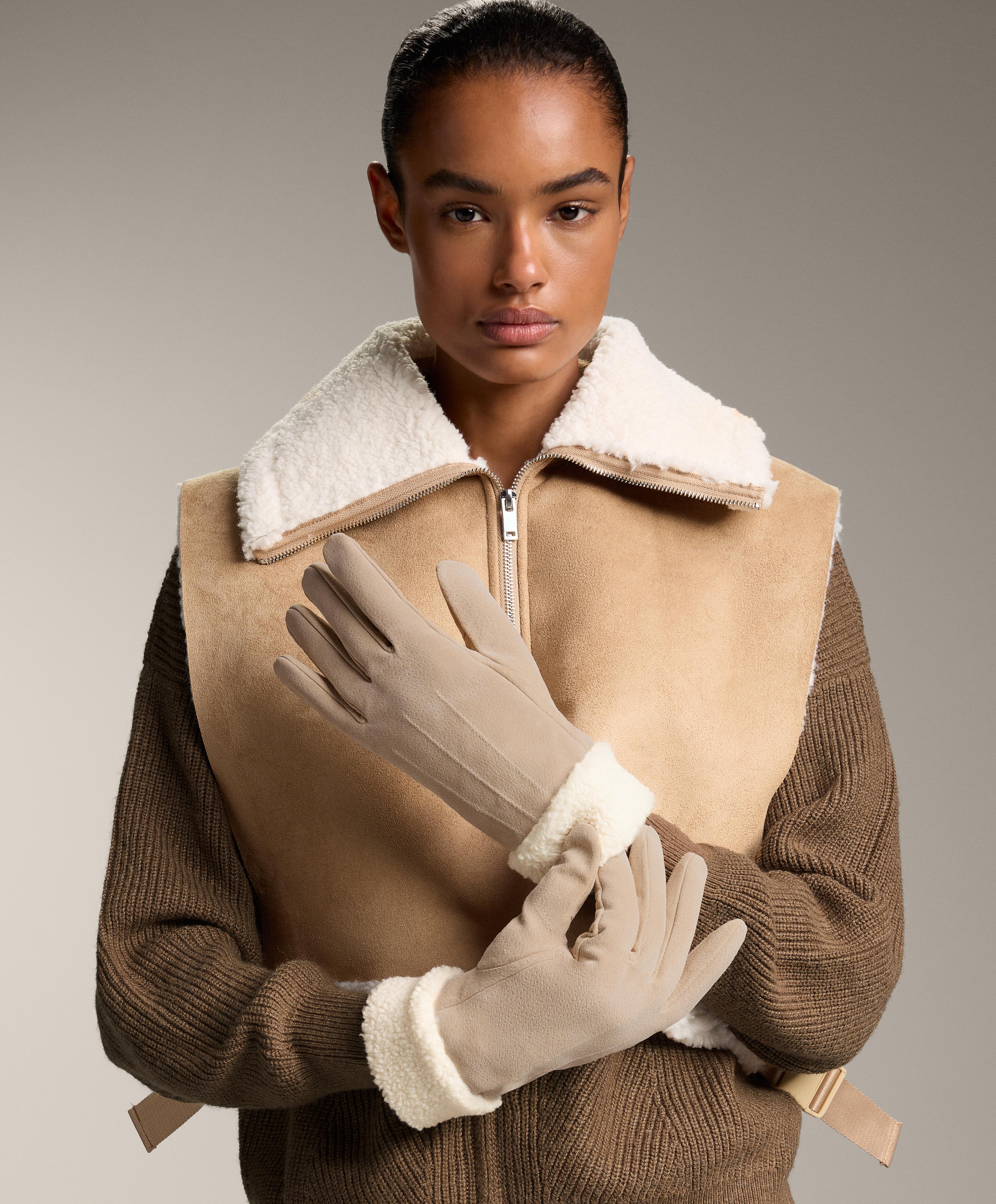 Double-faced leather gloves