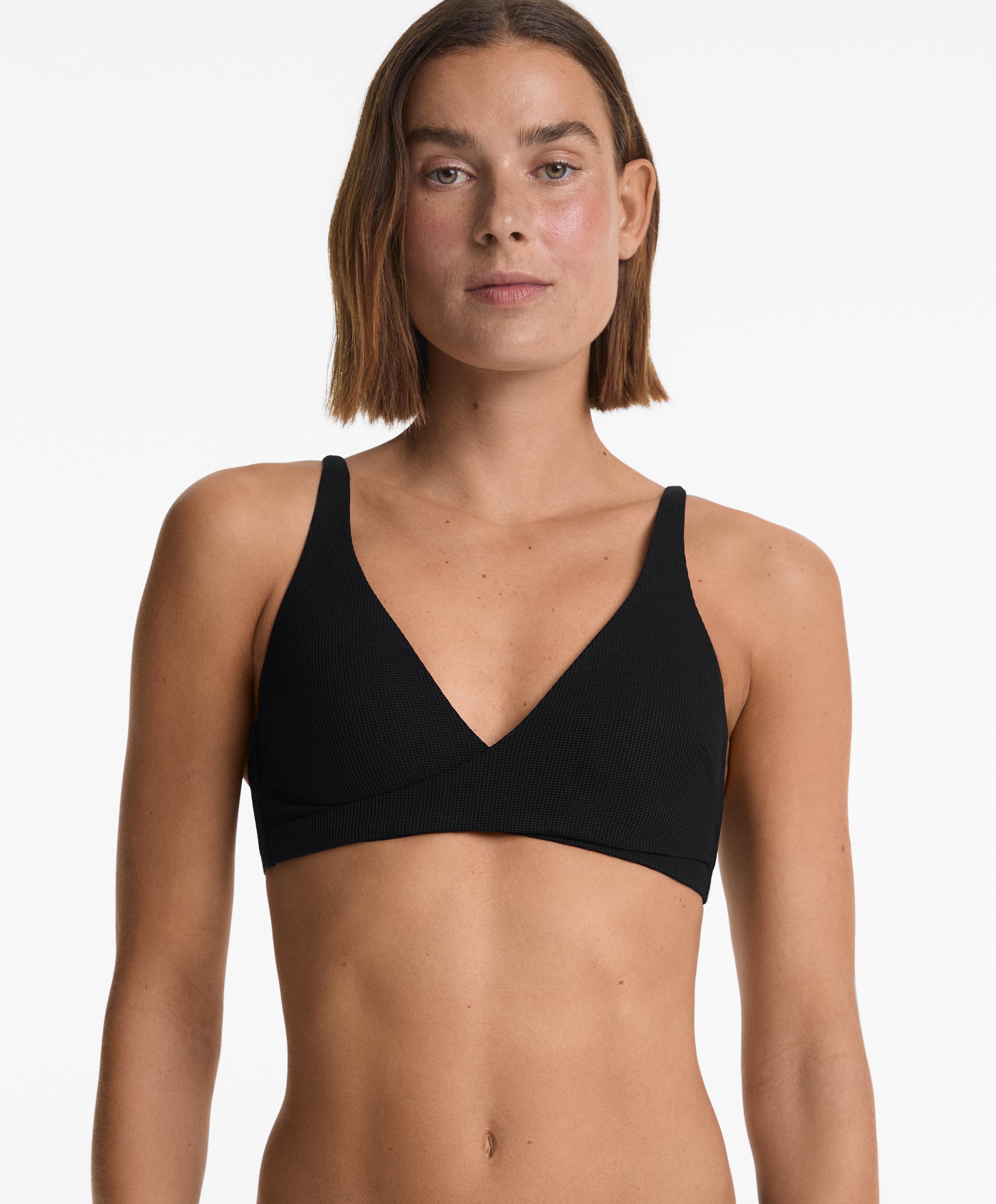 Bikinitop med halter-udskæring, krydset design, piqué