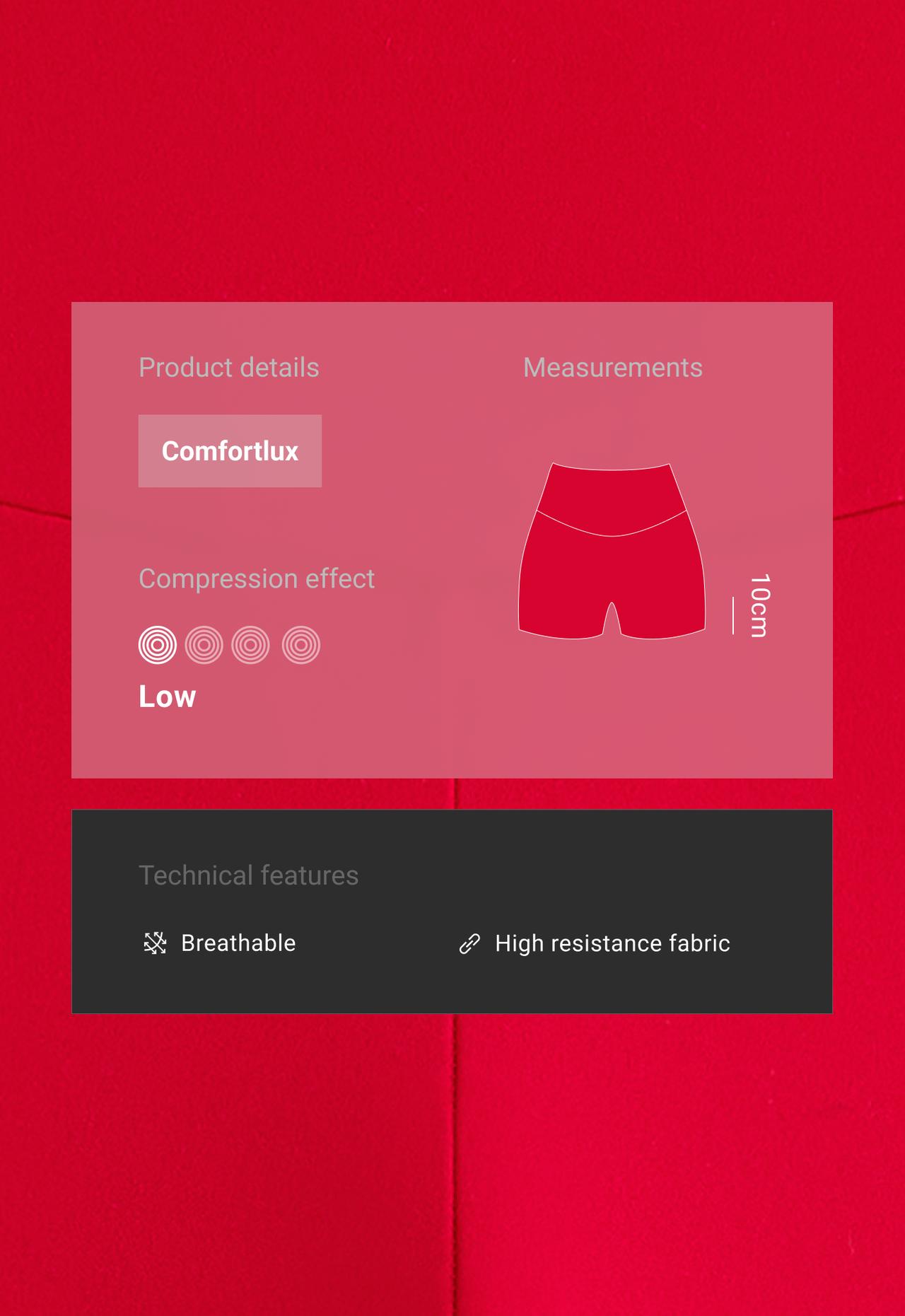 Hot pants high rise Comfortlux 10 cm — STRONG RED