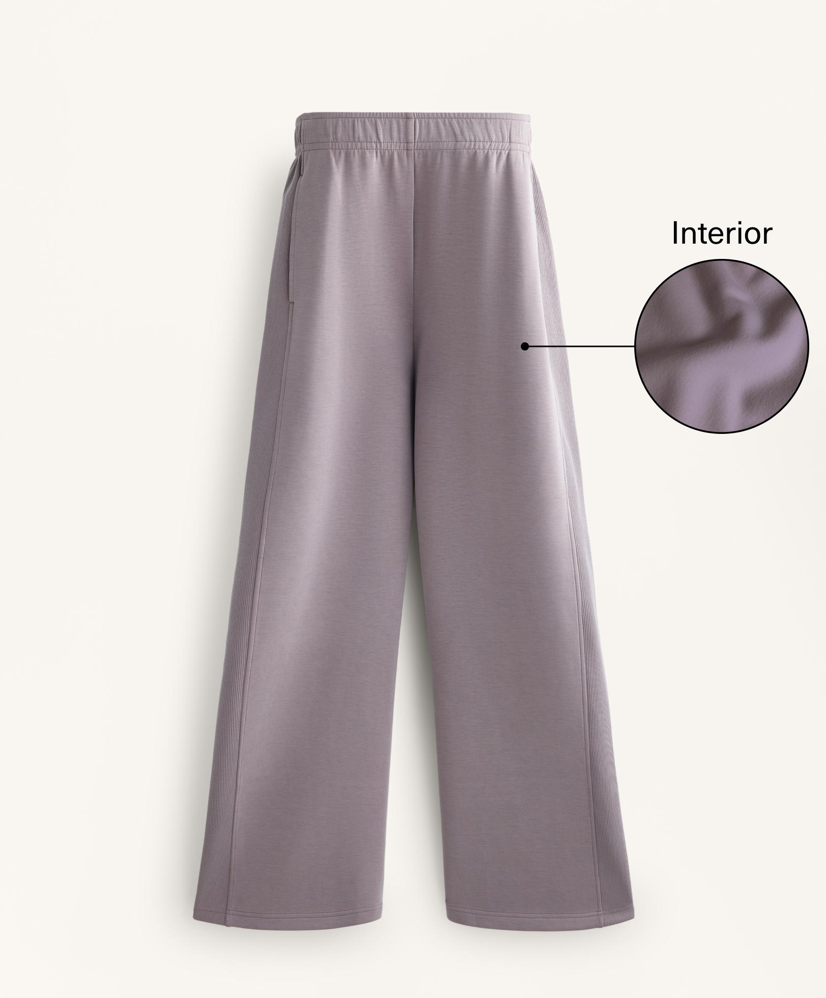 Straight-leg rib trousers with brushed modal