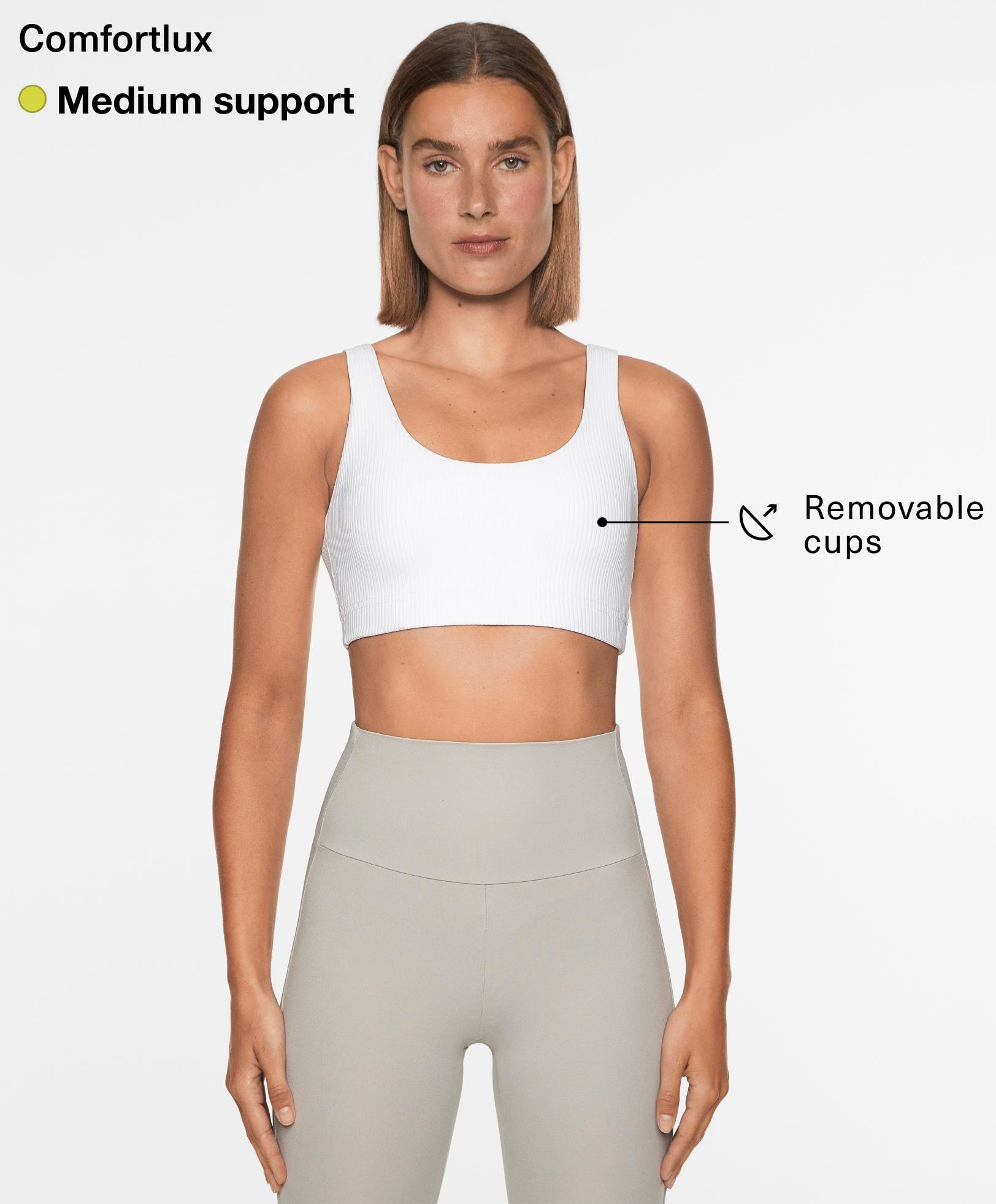 Medium-support comfortlux rib sports bra with cups - Sale