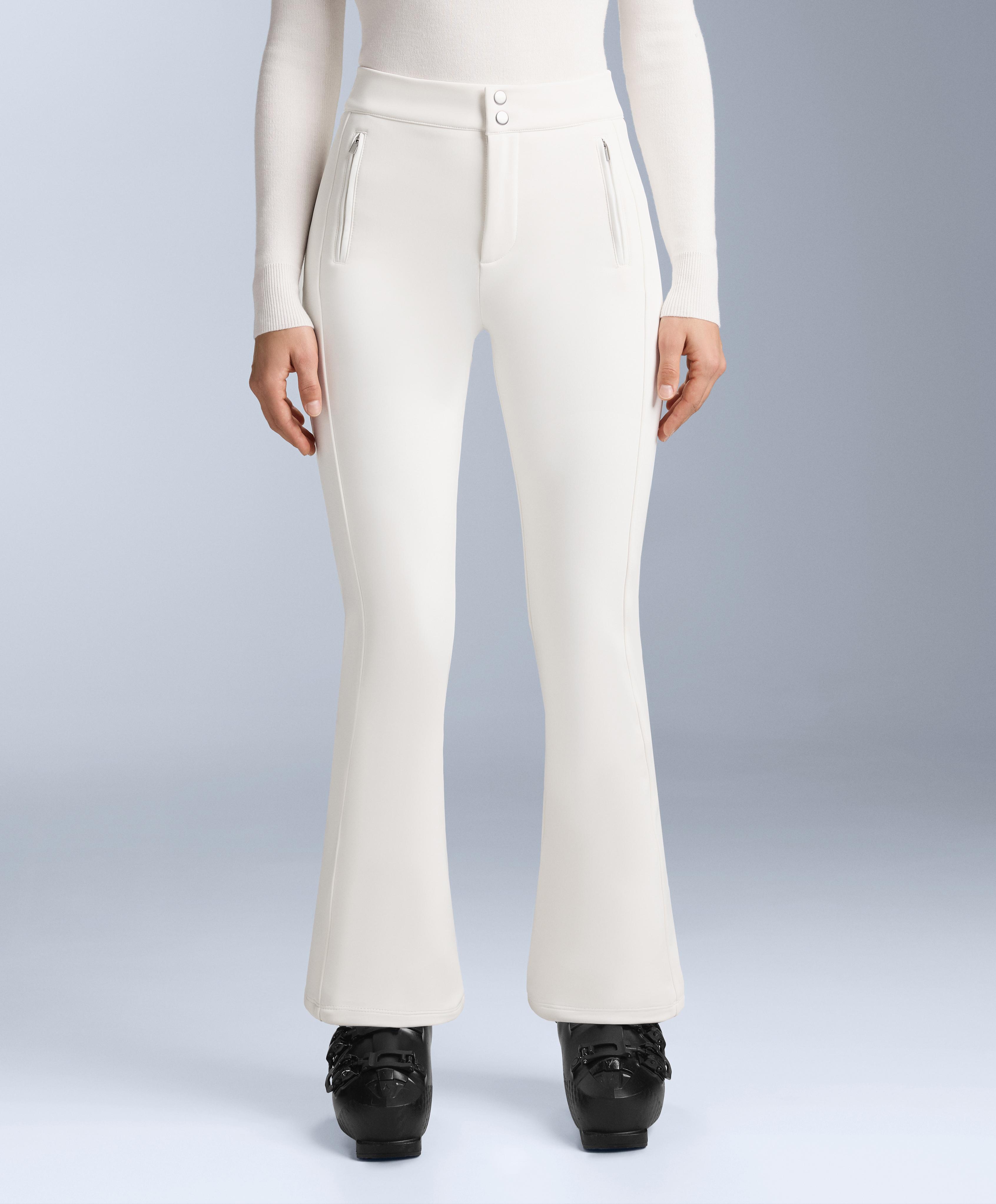 Water-resistant flare stretch SKI trousers — WHITE 