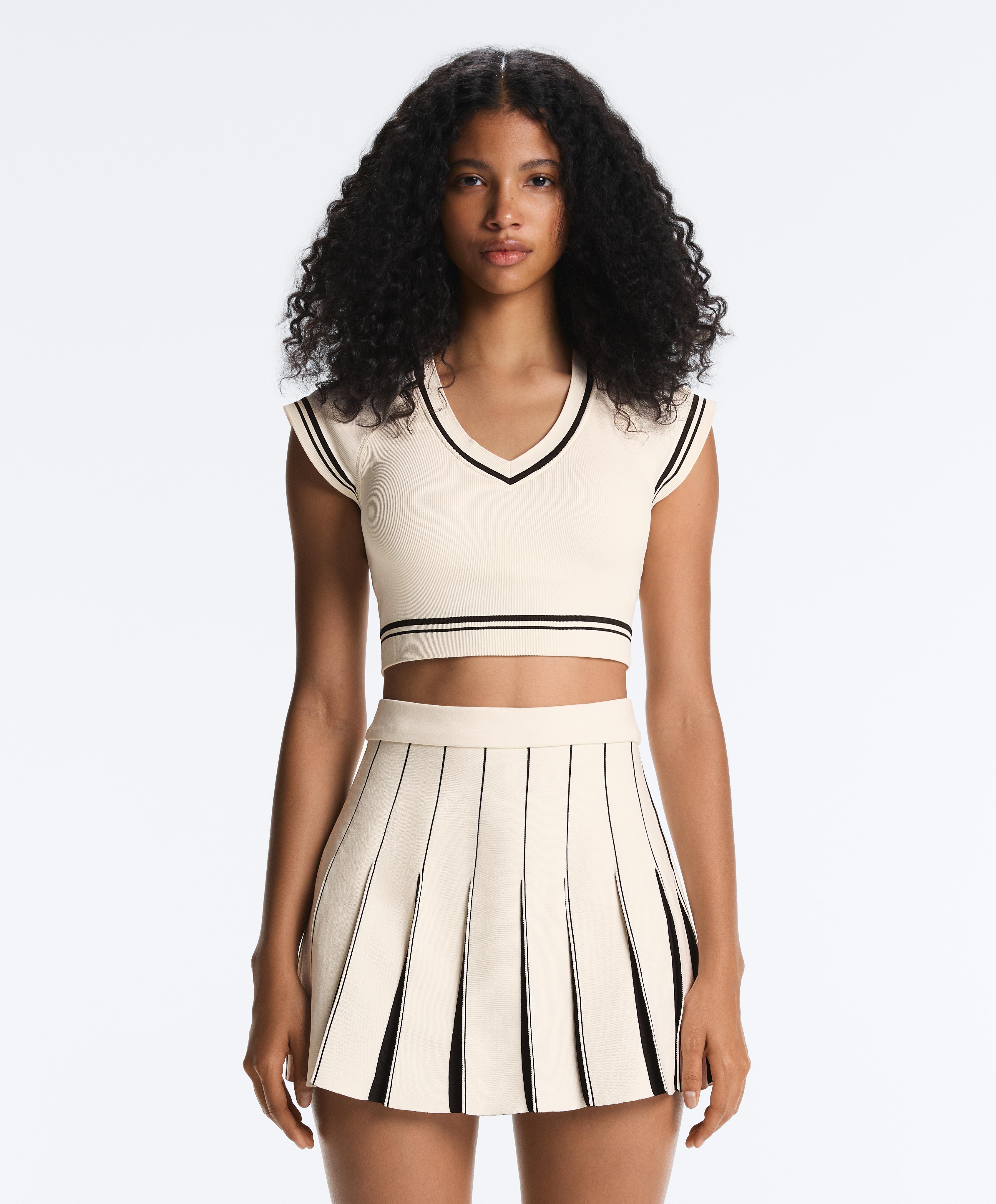 Seamless short-sleeved T-shirt — PALE ECRU