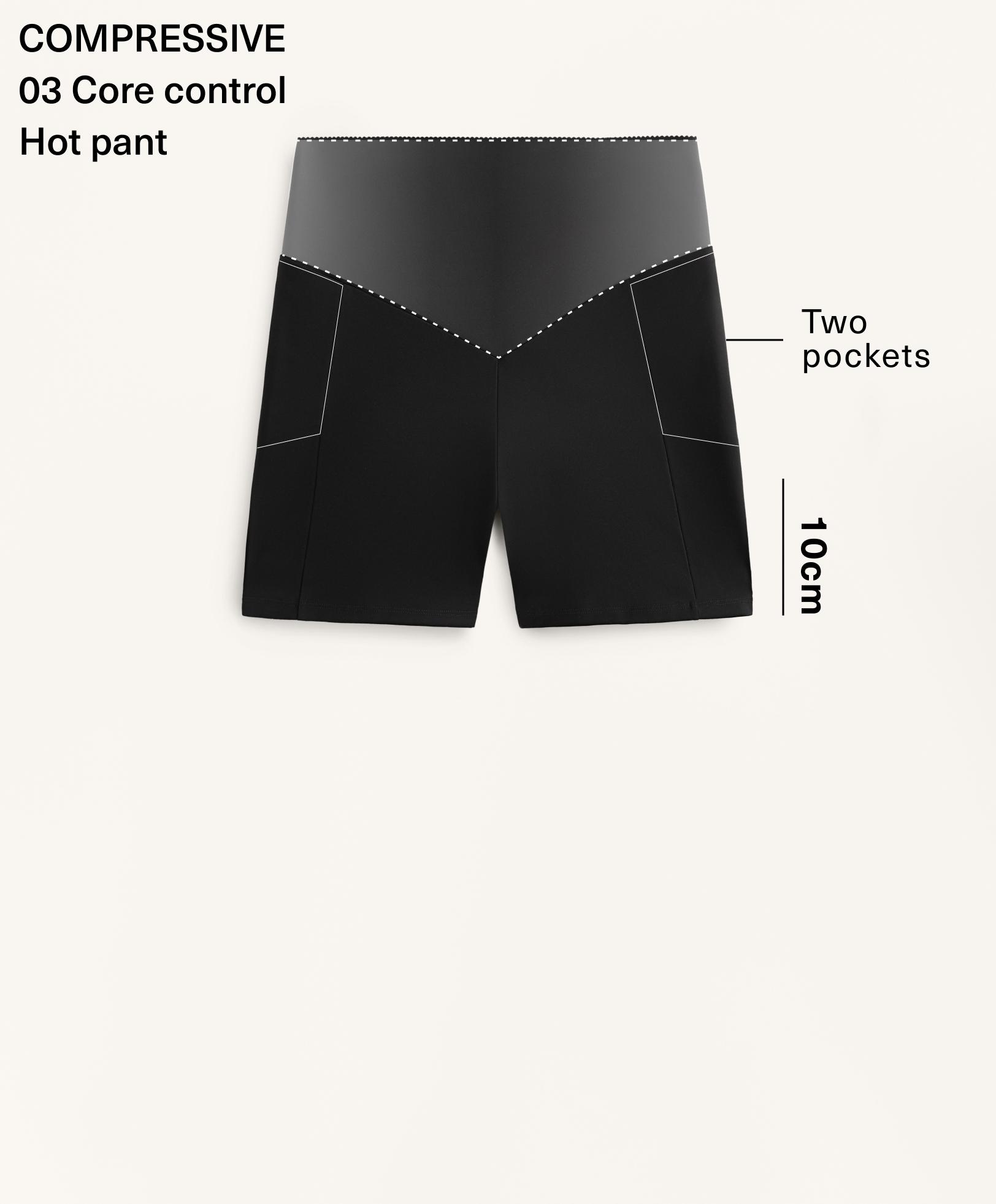 Hot pants high rise Compressive pocket 10 cm