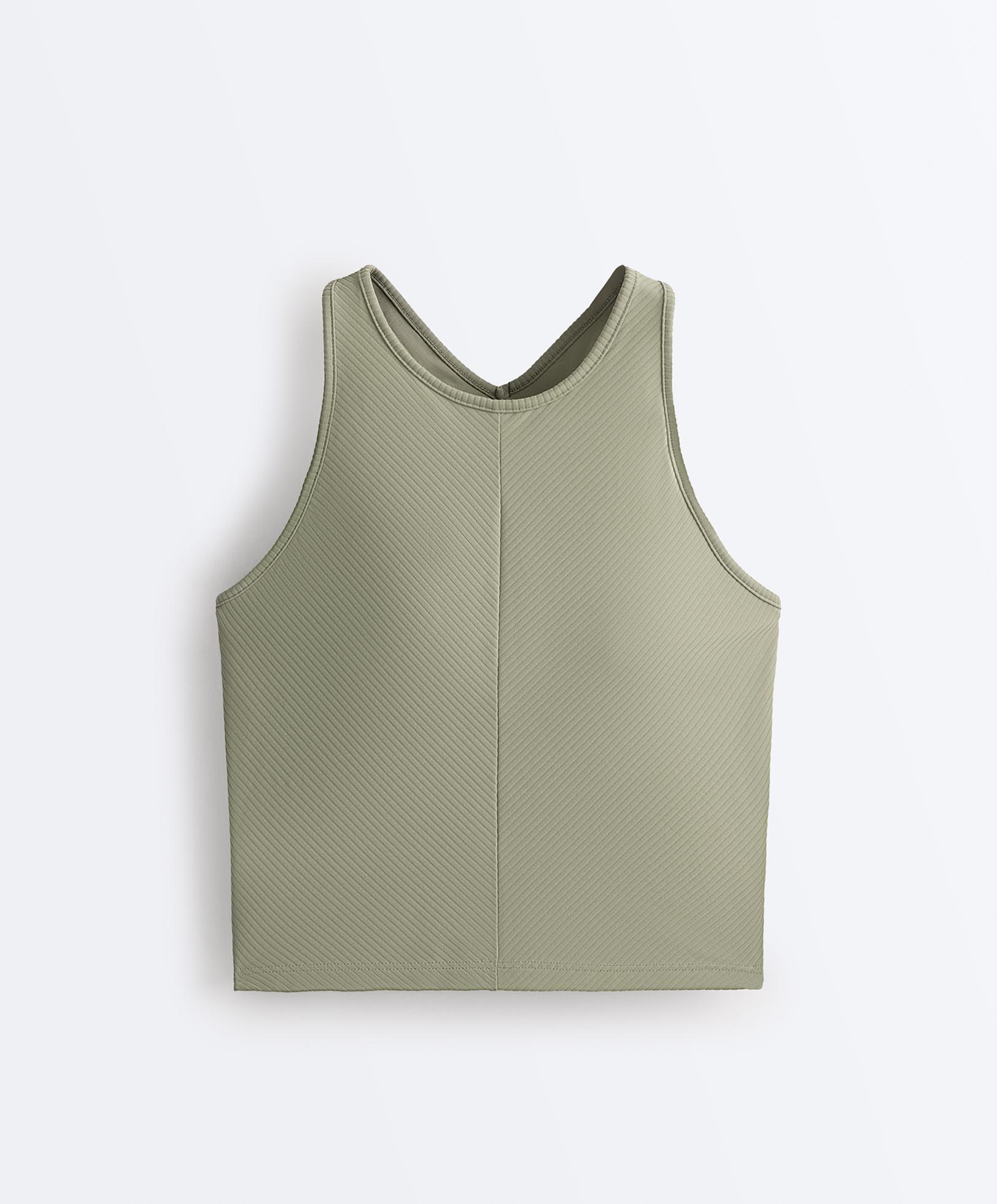Rib Comfortlux halter tank top — PALE GREEN
