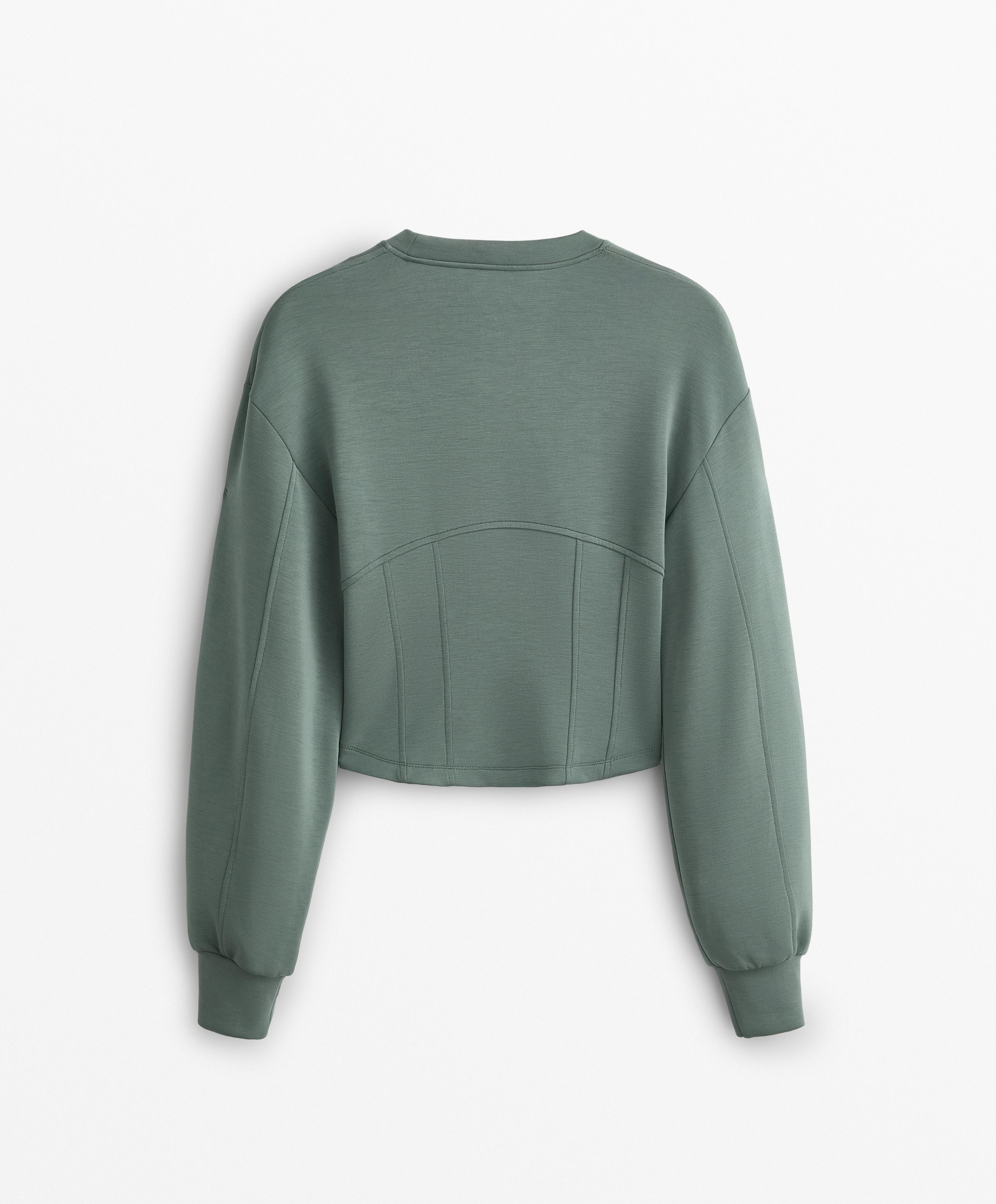 Crop sweatshirt with soft-touch modal