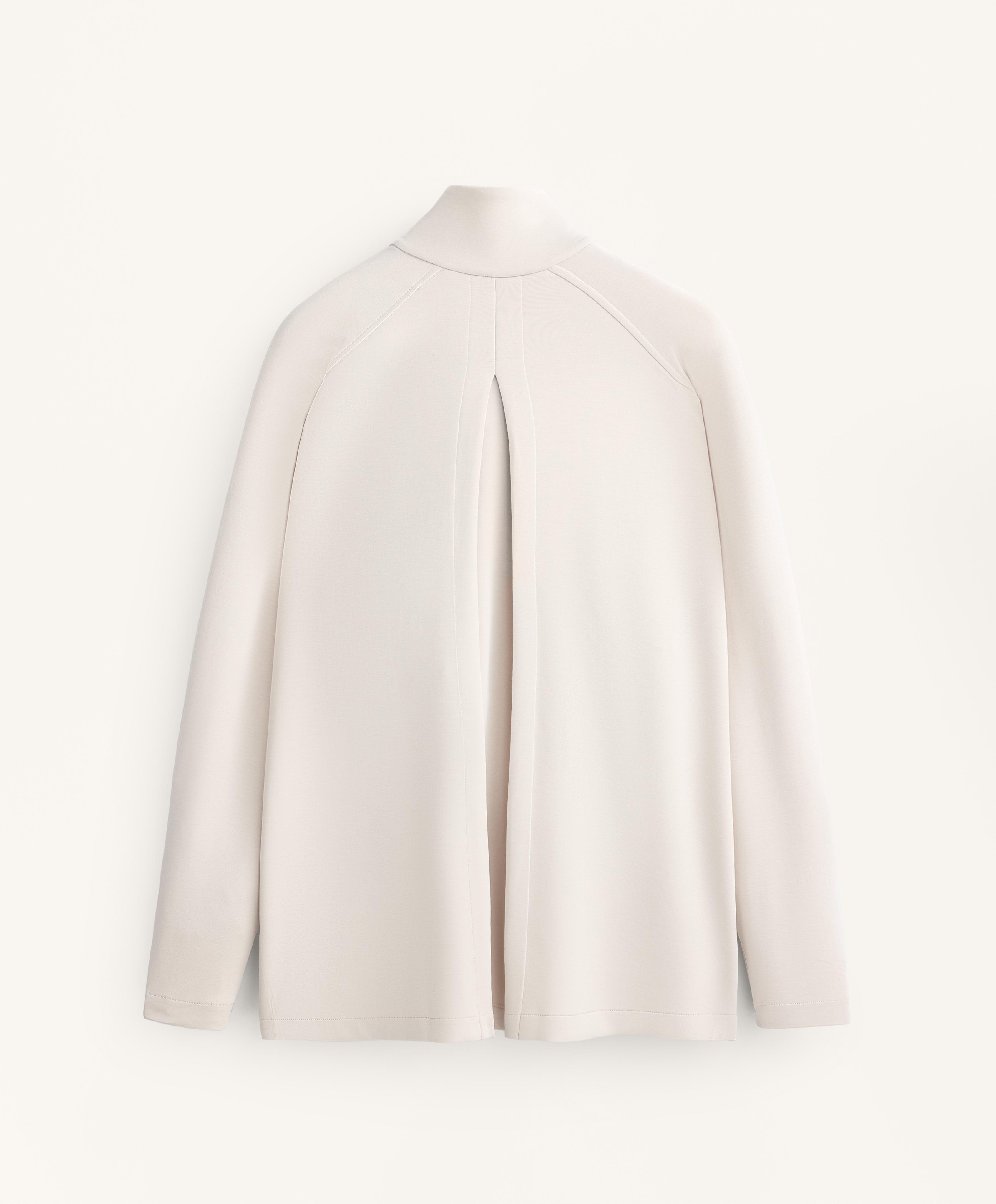 Long back pleat sweatshirt with soft-touch modal