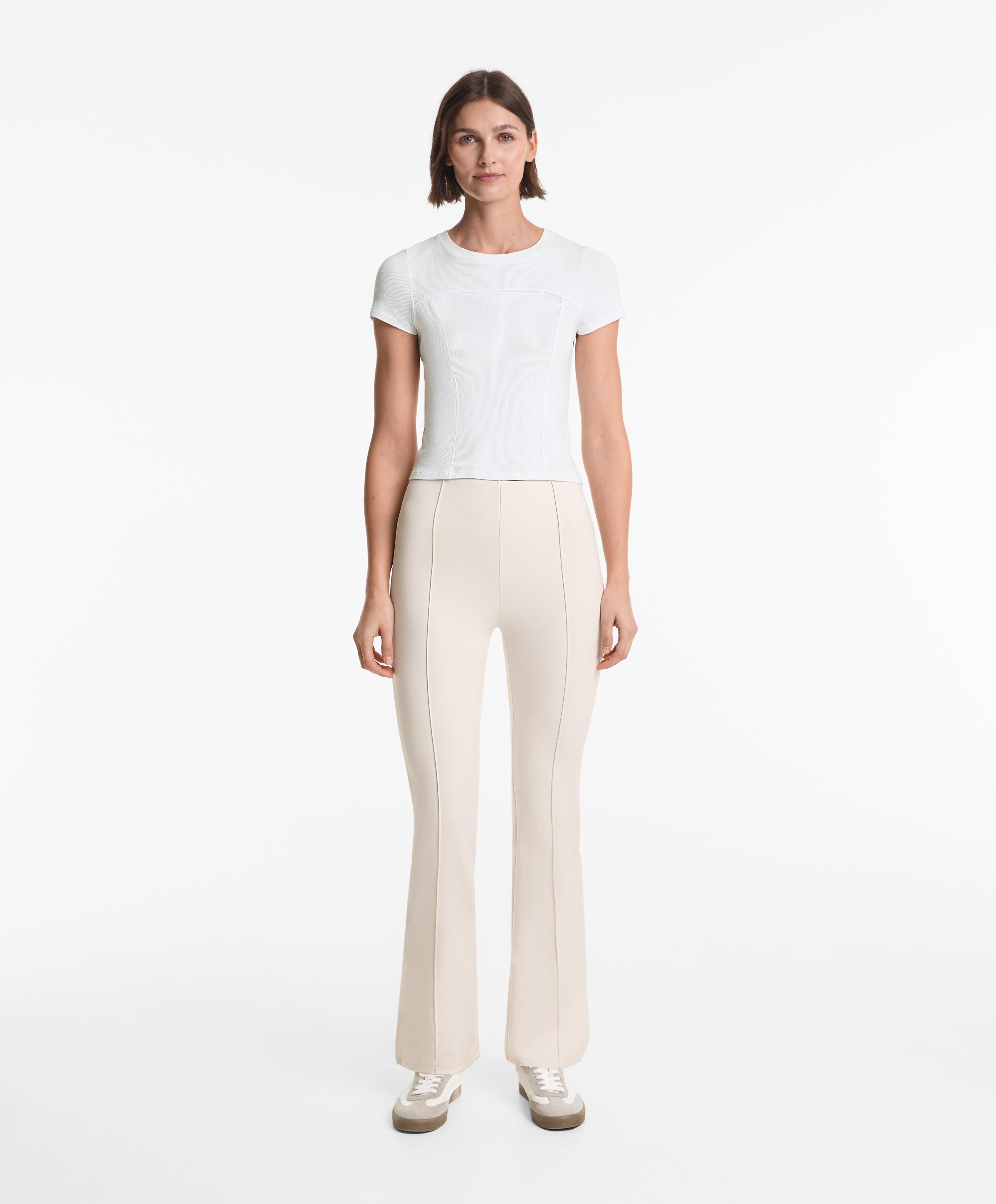 Neoprene-effect flare trousers Neoprene-effect flare trousers