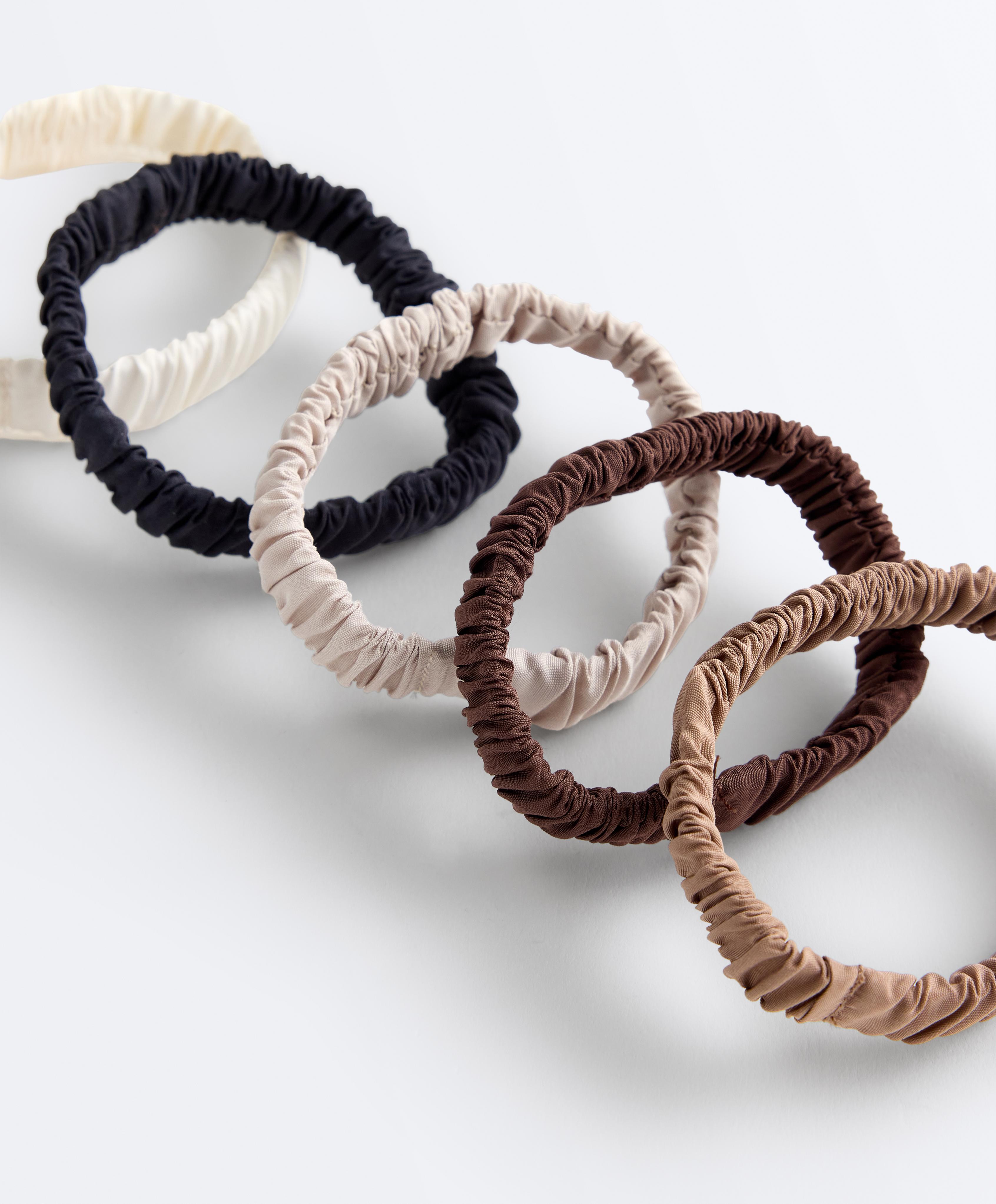 5 twist effect scrunchies — GRAPHITE