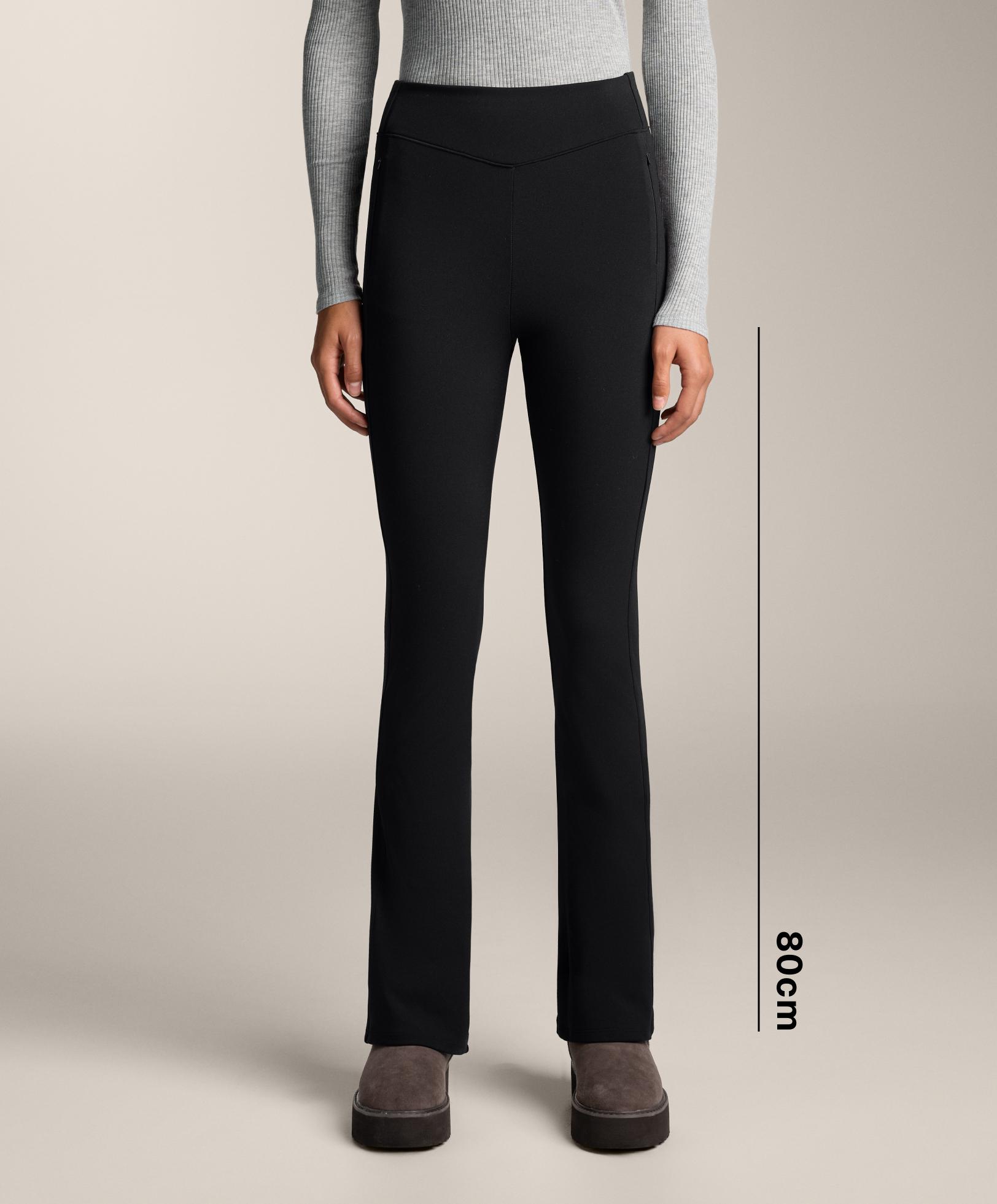 High rise warm flare trousers with pockets
