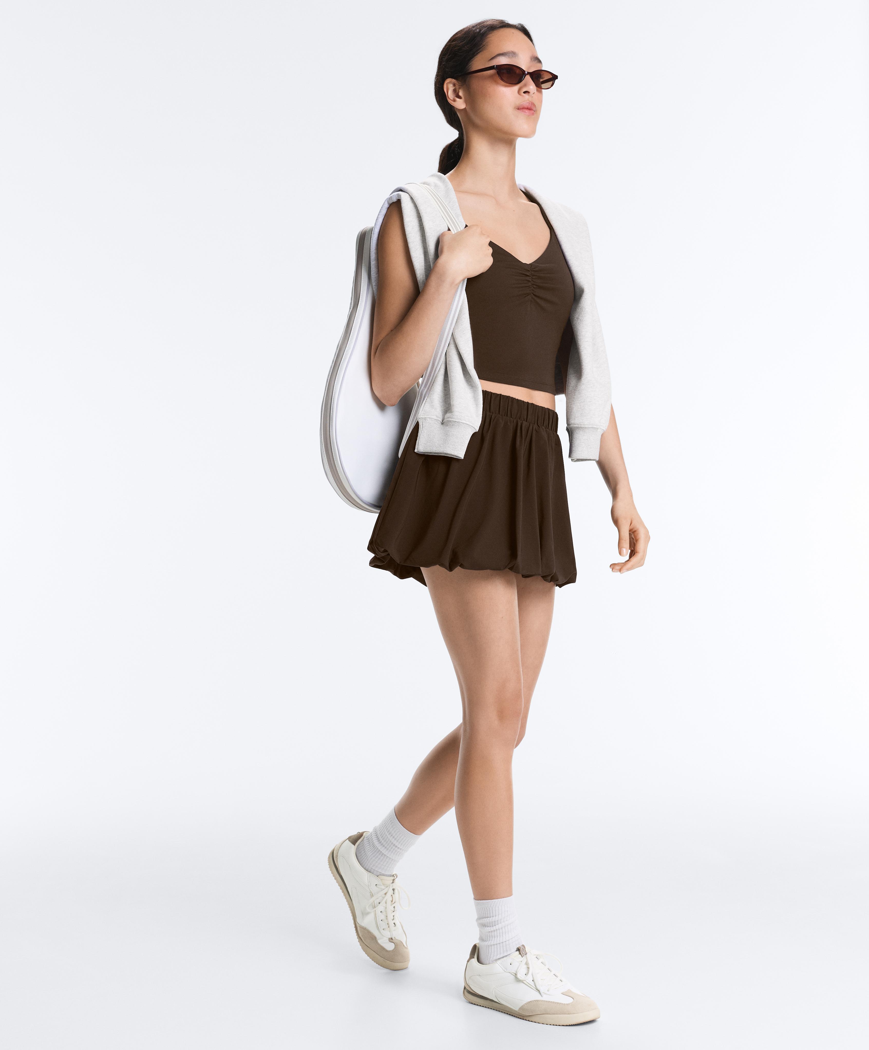 Comfortlux crossover strap tank top — DARK BROWN